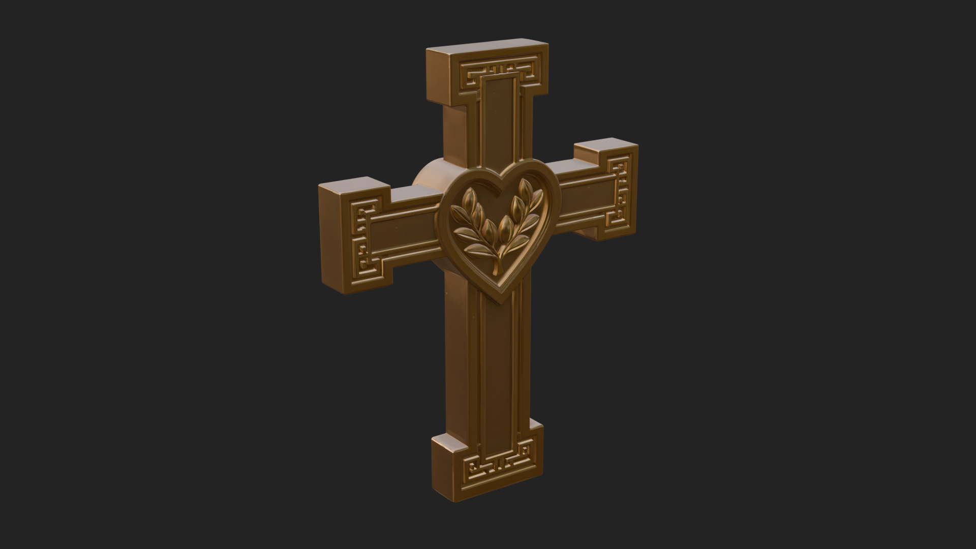 Carved Relief Wall Cross Design 582 3D Print Model 3D Model