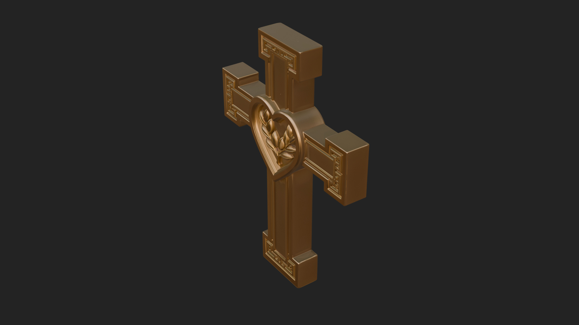 Carved Relief Wall Cross Design 582 3D Print Model 3D Model