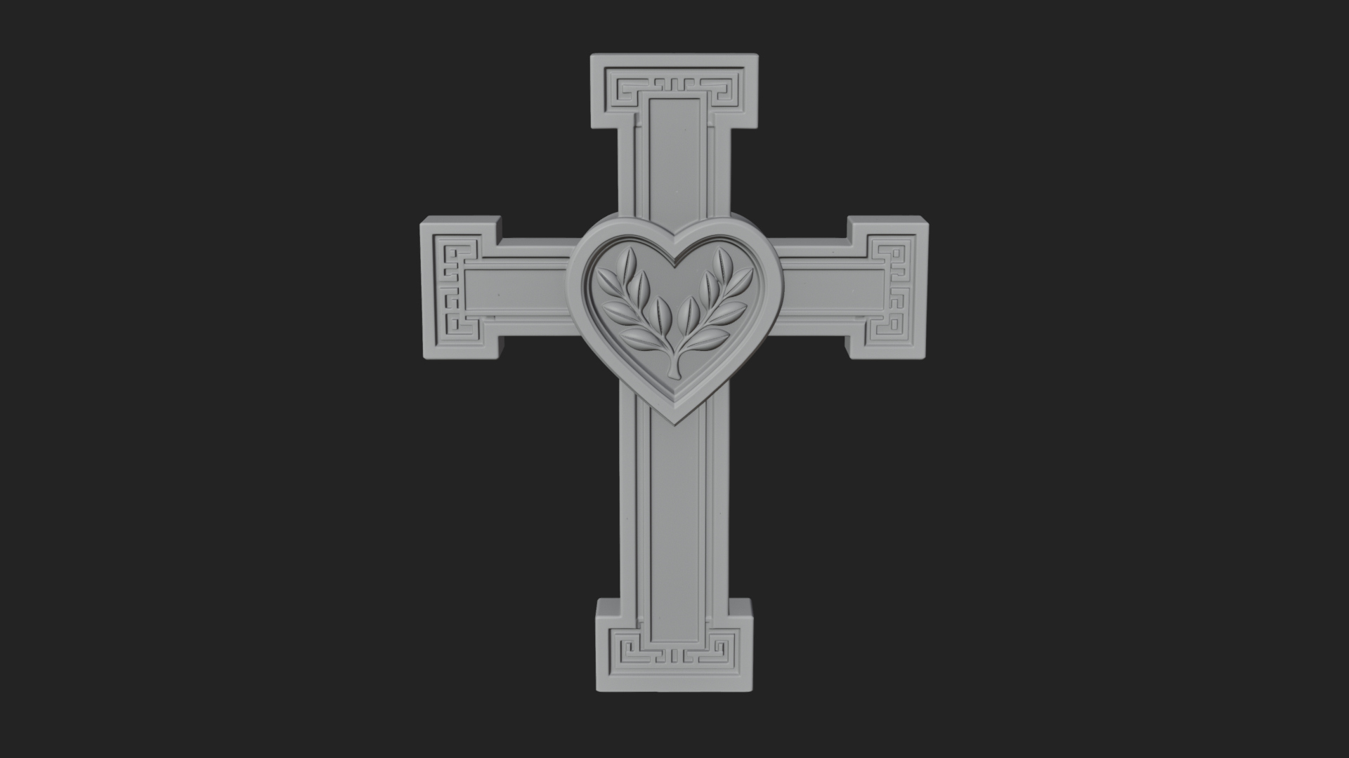 Carved Relief Wall Cross Design 582 3D Print Model 3D Model