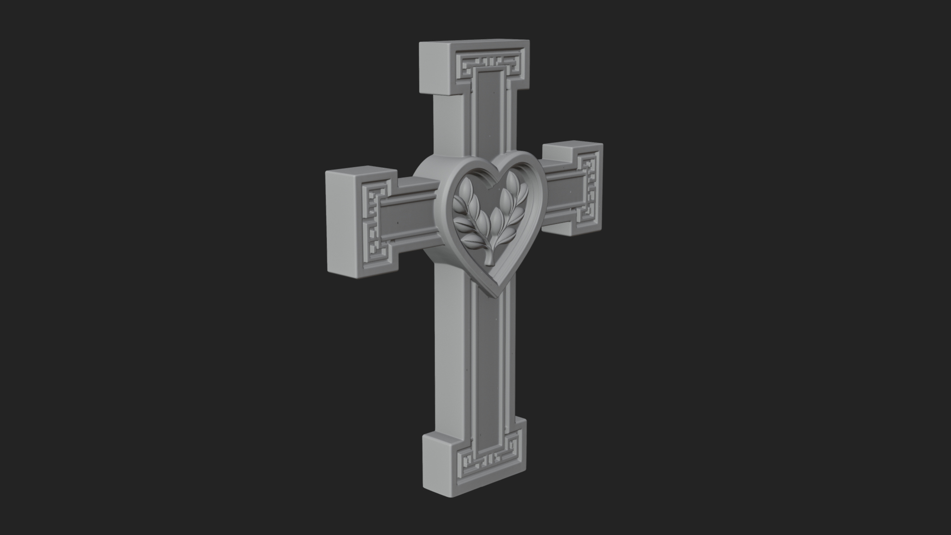 Carved Relief Wall Cross Design 582 3D Print Model 3D Model