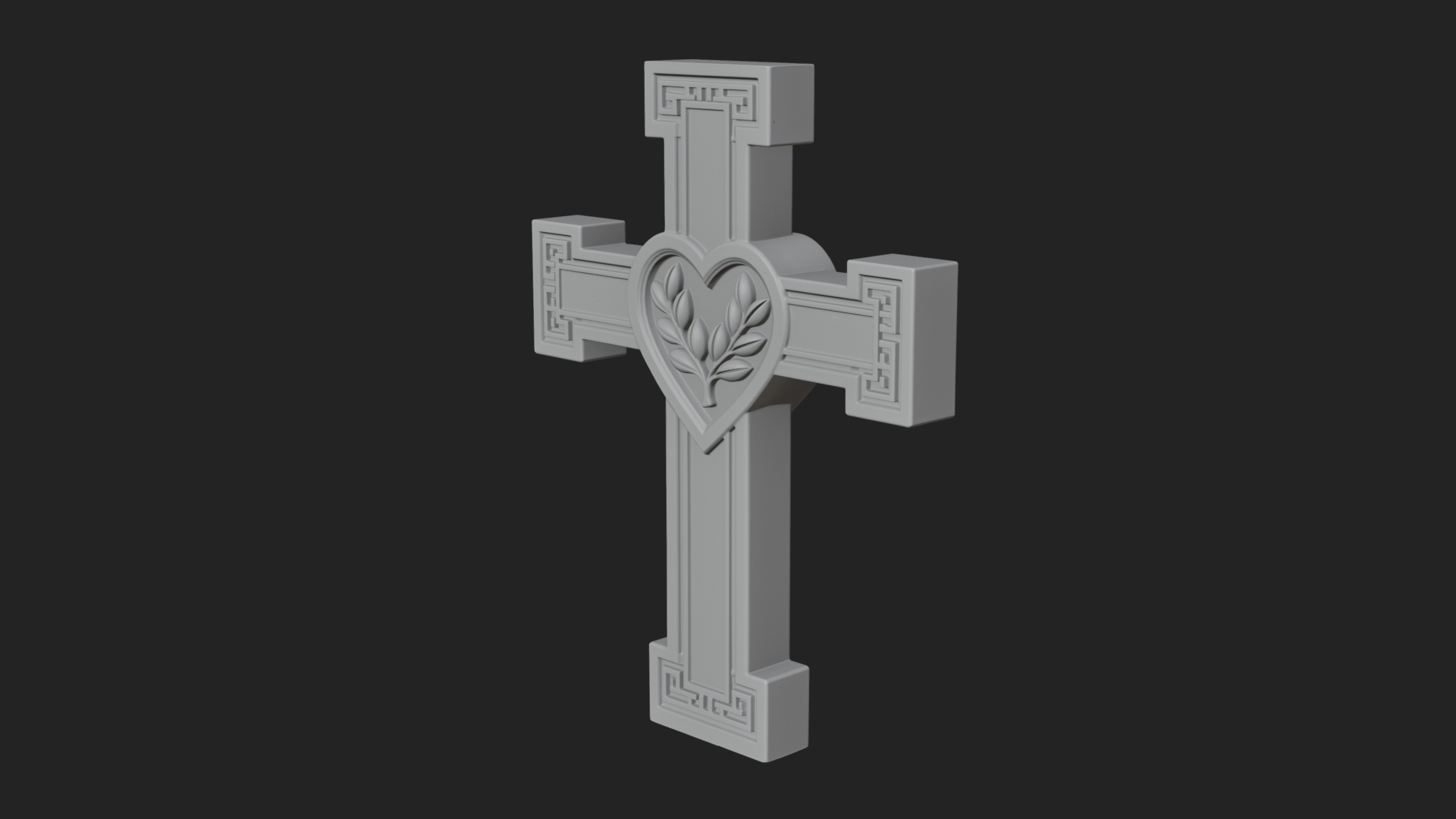 Carved Relief Wall Cross Design 582 3D Print Model 3D Model