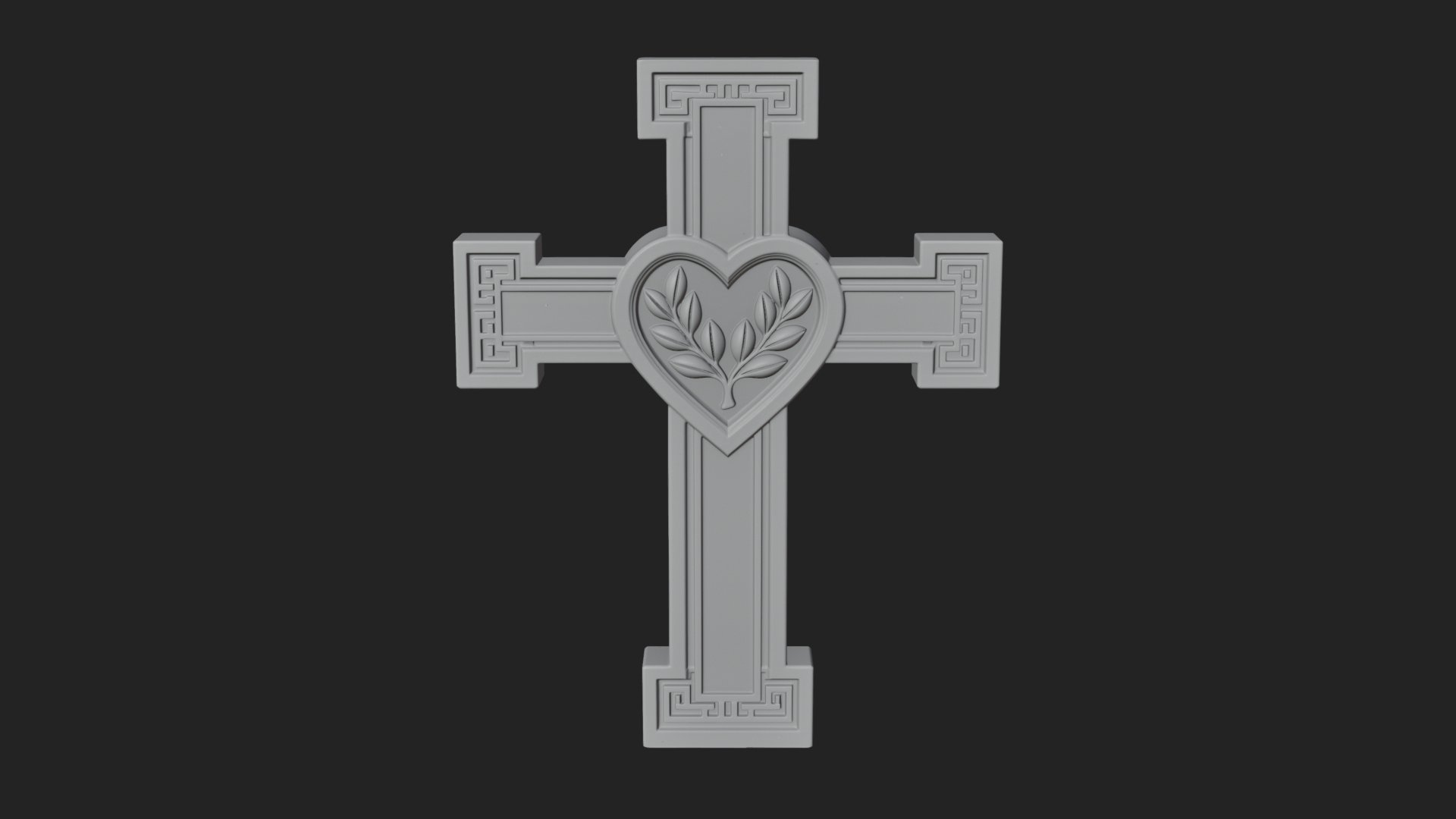 Carved Relief Wall Cross Design 582 3D Print Model 3D Model