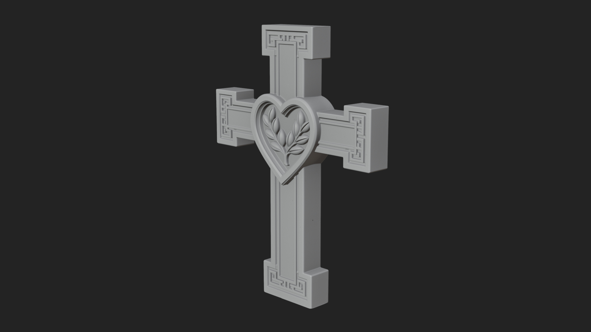 Carved Relief Wall Cross Design 582 3D Print Model 3D Model