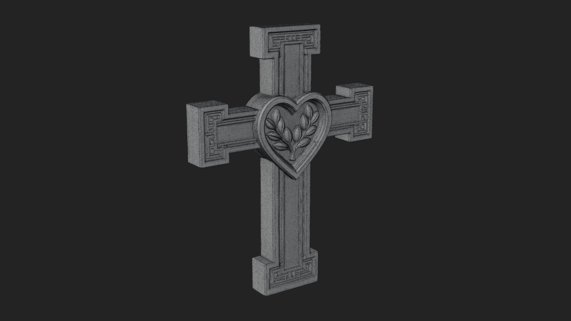 Carved Relief Wall Cross Design 582 3D Print Model 3D Model