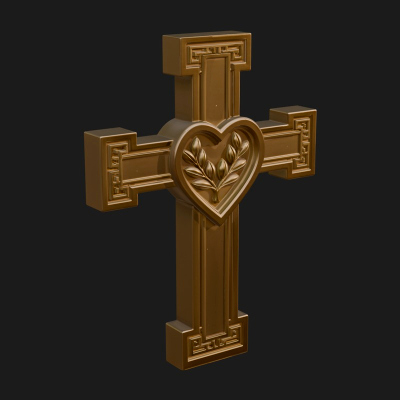 Carved Relief Wall Cross Design 582 3D Print Model