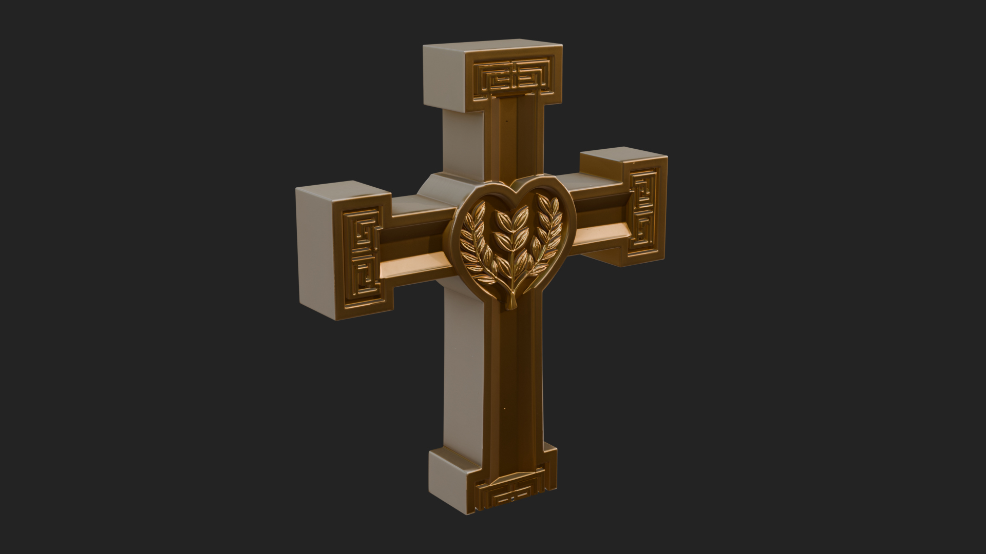 Carved Relief Wall Cross Design 583 3D Print Model 3D Model