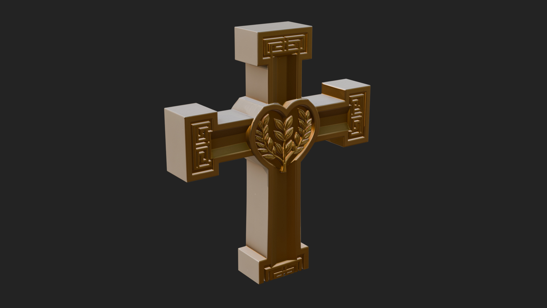 Carved Relief Wall Cross Design 583 3D Print Model 3D Model