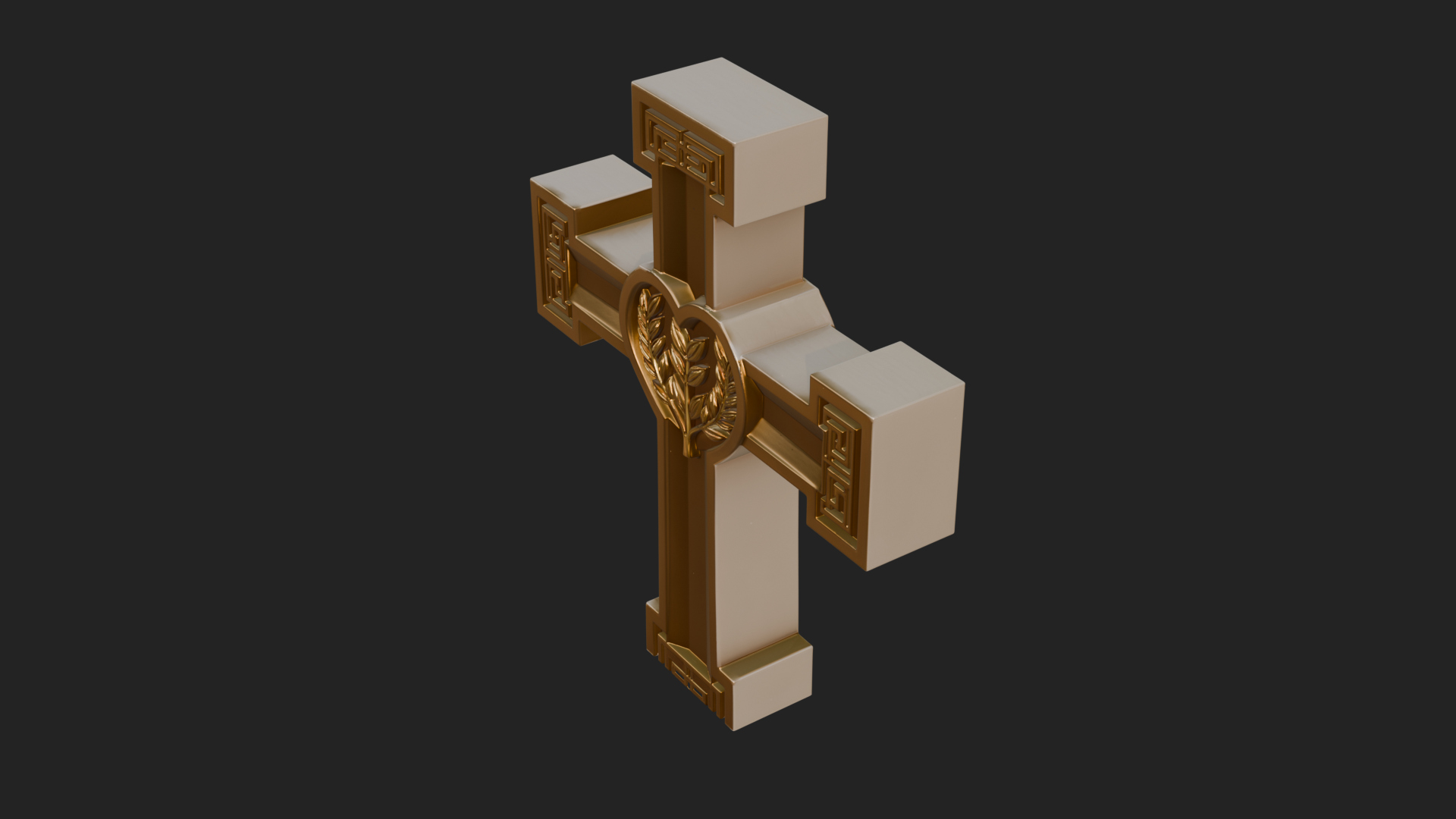 Carved Relief Wall Cross Design 583 3D Print Model 3D Model