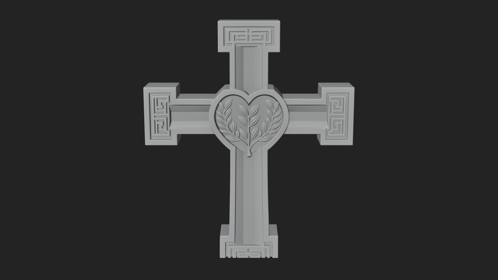 Carved Relief Wall Cross Design 583 3D Print Model 3D Model