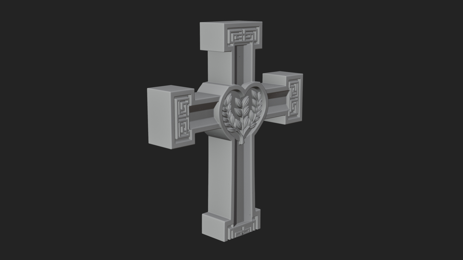 Carved Relief Wall Cross Design 583 3D Print Model 3D Model