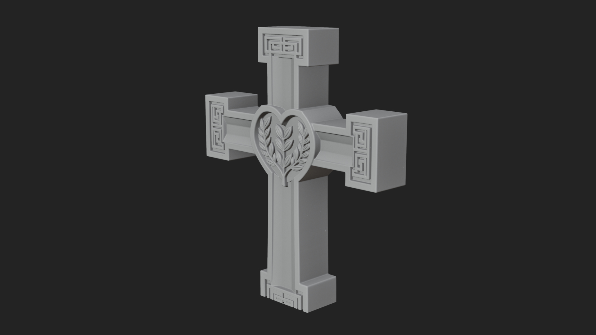 Carved Relief Wall Cross Design 583 3D Print Model 3D Model