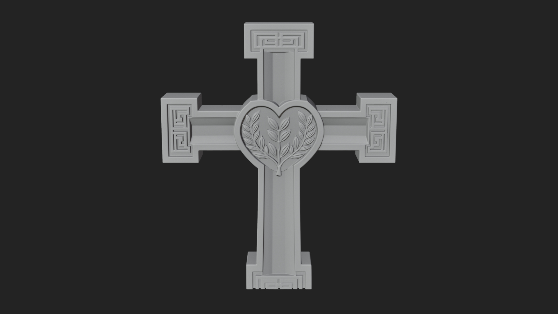 Carved Relief Wall Cross Design 583 3D Print Model 3D Model