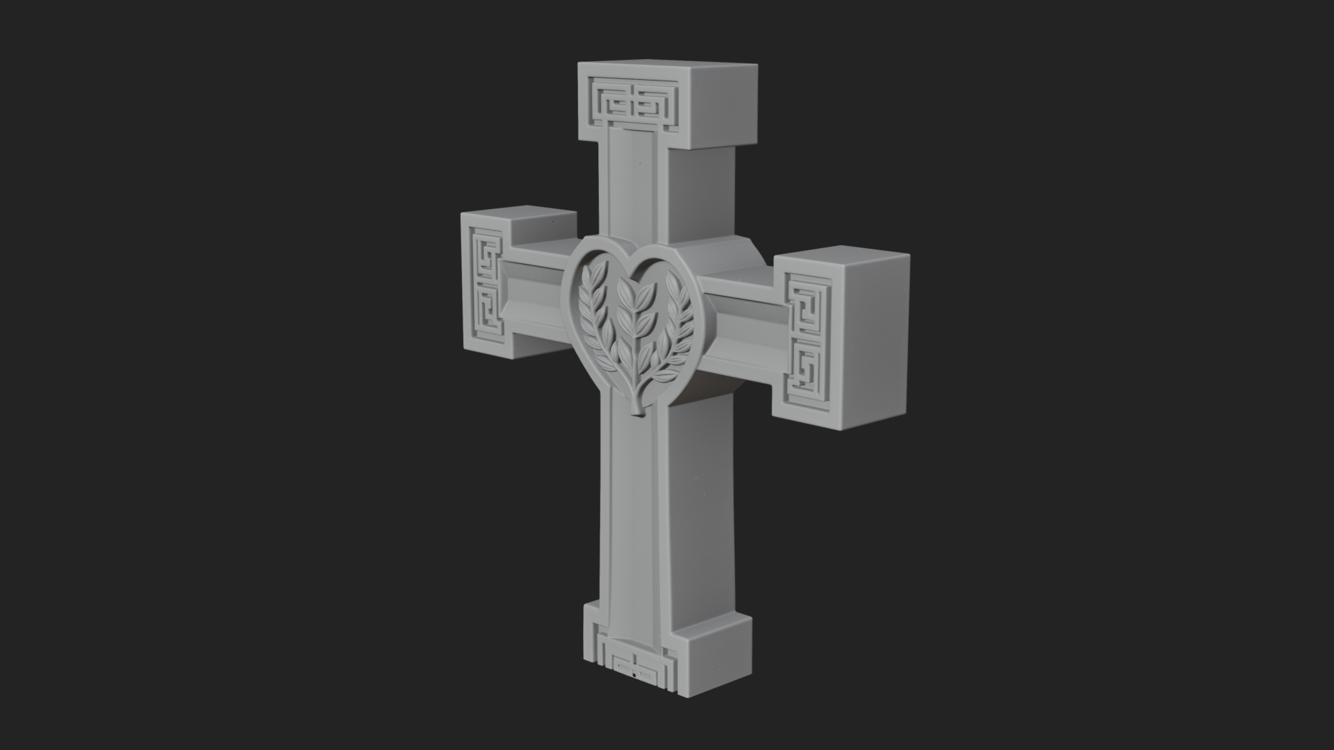 Carved Relief Wall Cross Design 583 3D Print Model 3D Model
