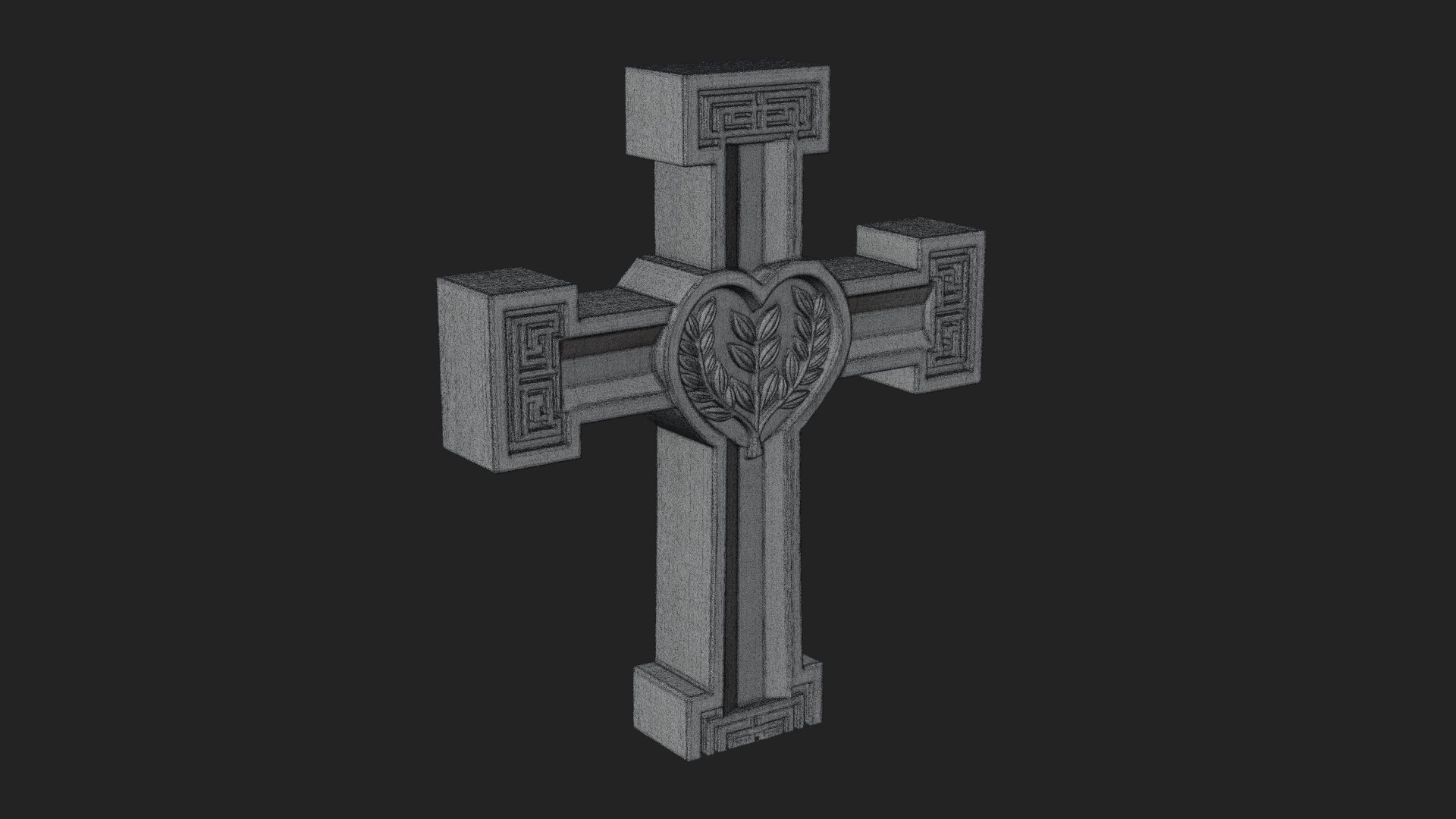 Carved Relief Wall Cross Design 583 3D Print Model 3D Model