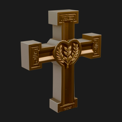 Carved Relief Wall Cross Design 583 3D Print Model