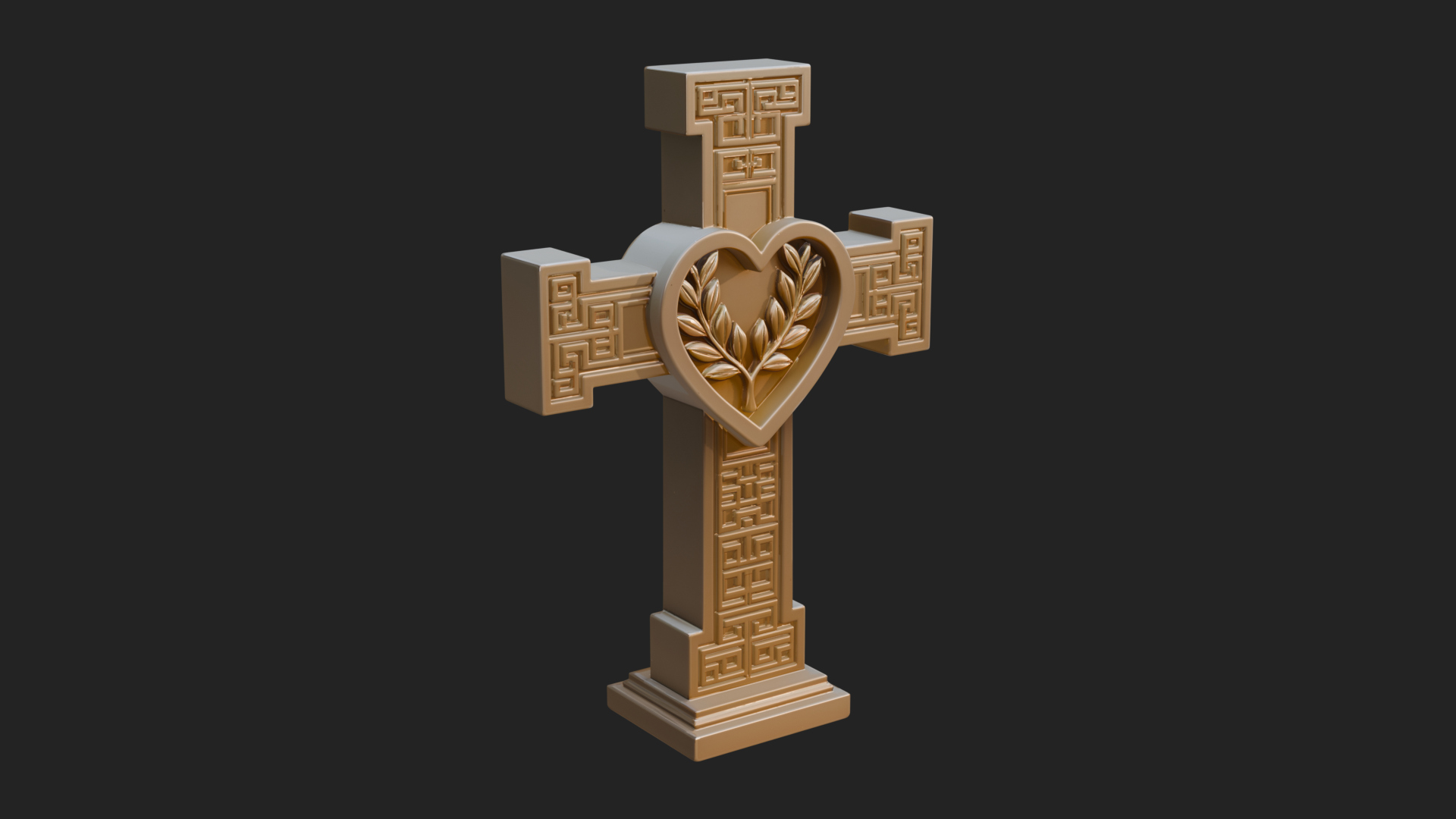 Carved Relief Wall Cross Design 584 3D Print Model 3D Model
