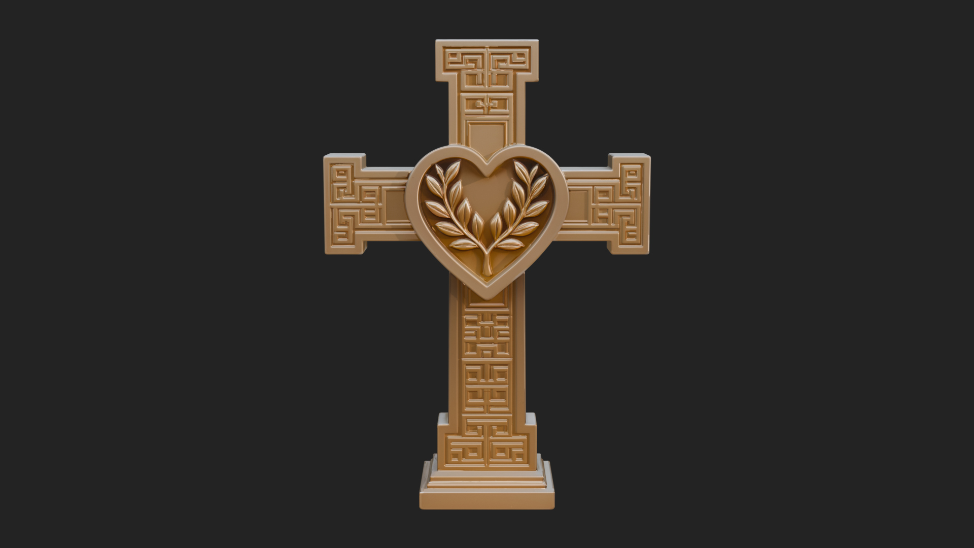Carved Relief Wall Cross Design 584 3D Print Model 3D Model