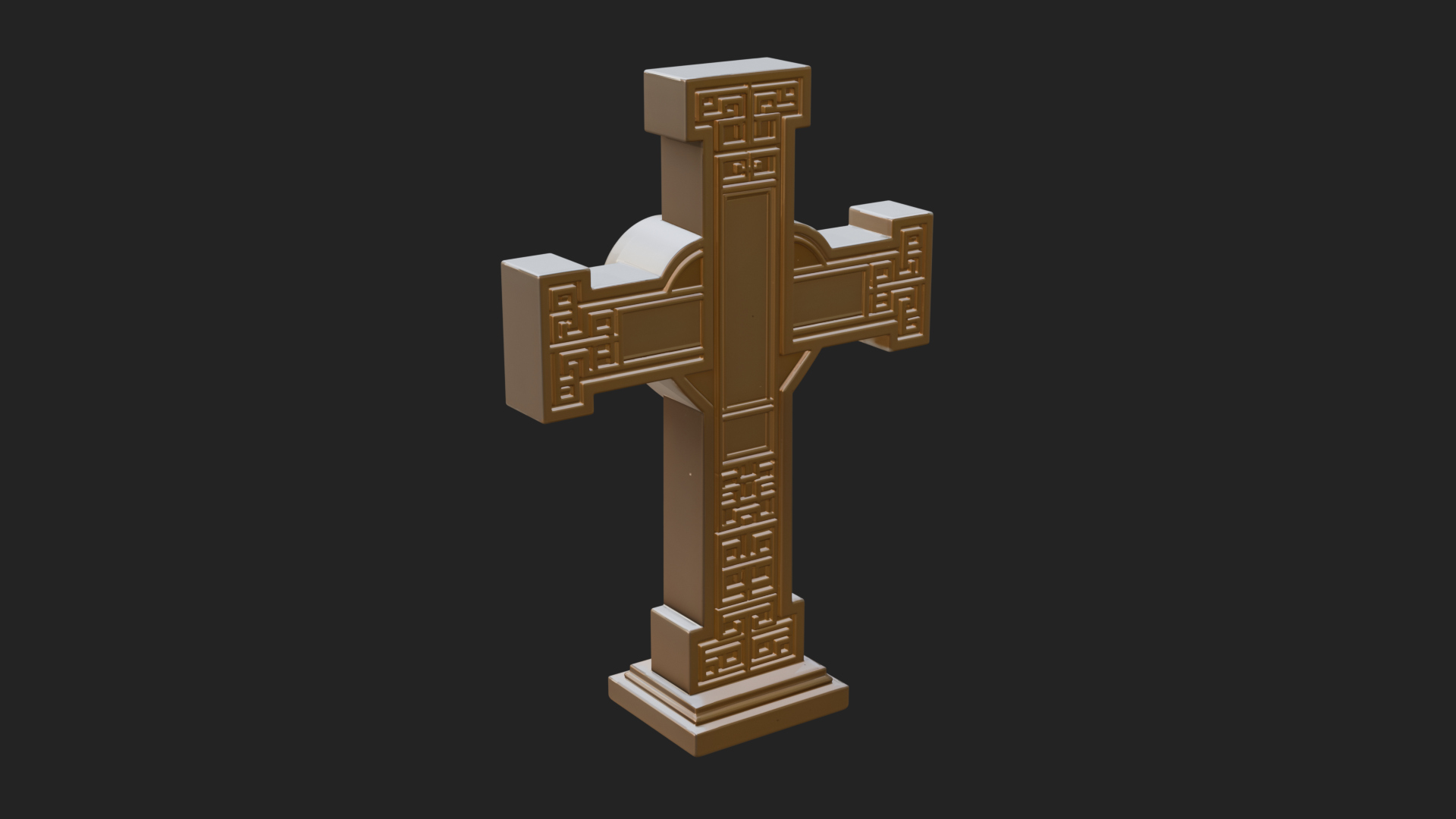 Carved Relief Wall Cross Design 584 3D Print Model 3D Model