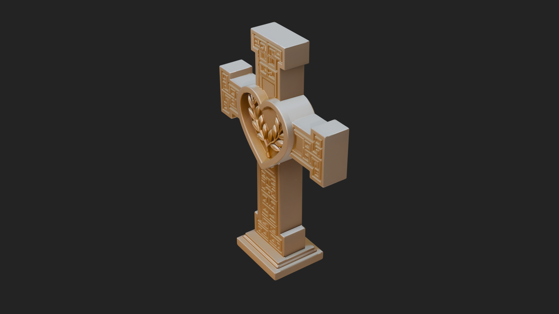 Carved Relief Wall Cross Design 584 3D Print Model 3D Model