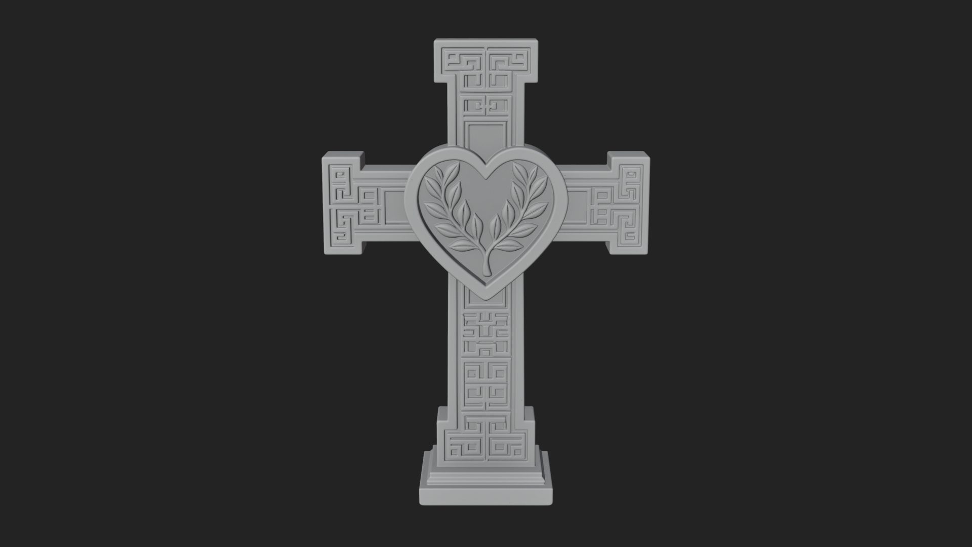 Carved Relief Wall Cross Design 584 3D Print Model 3D Model