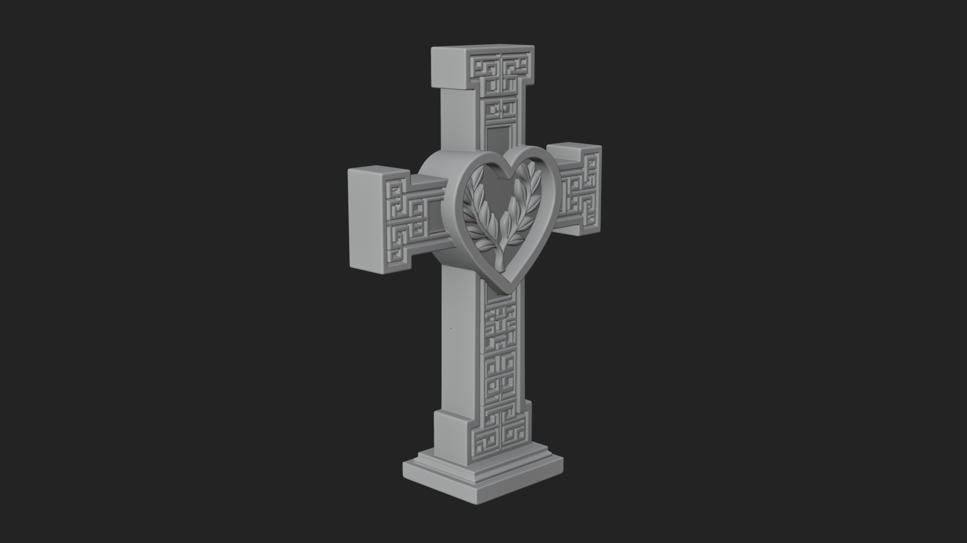 Carved Relief Wall Cross Design 584 3D Print Model 3D Model