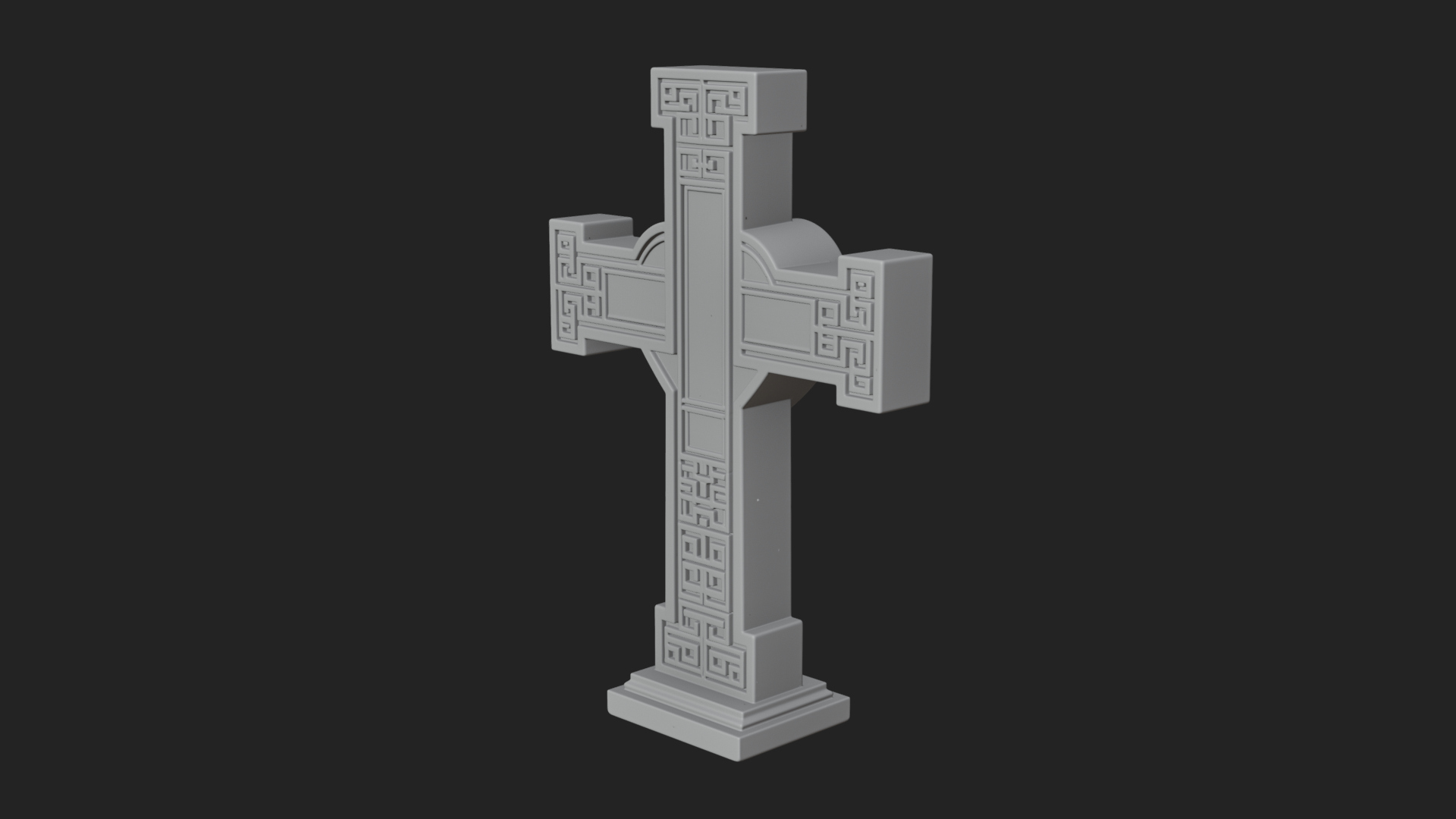 Carved Relief Wall Cross Design 584 3D Print Model 3D Model