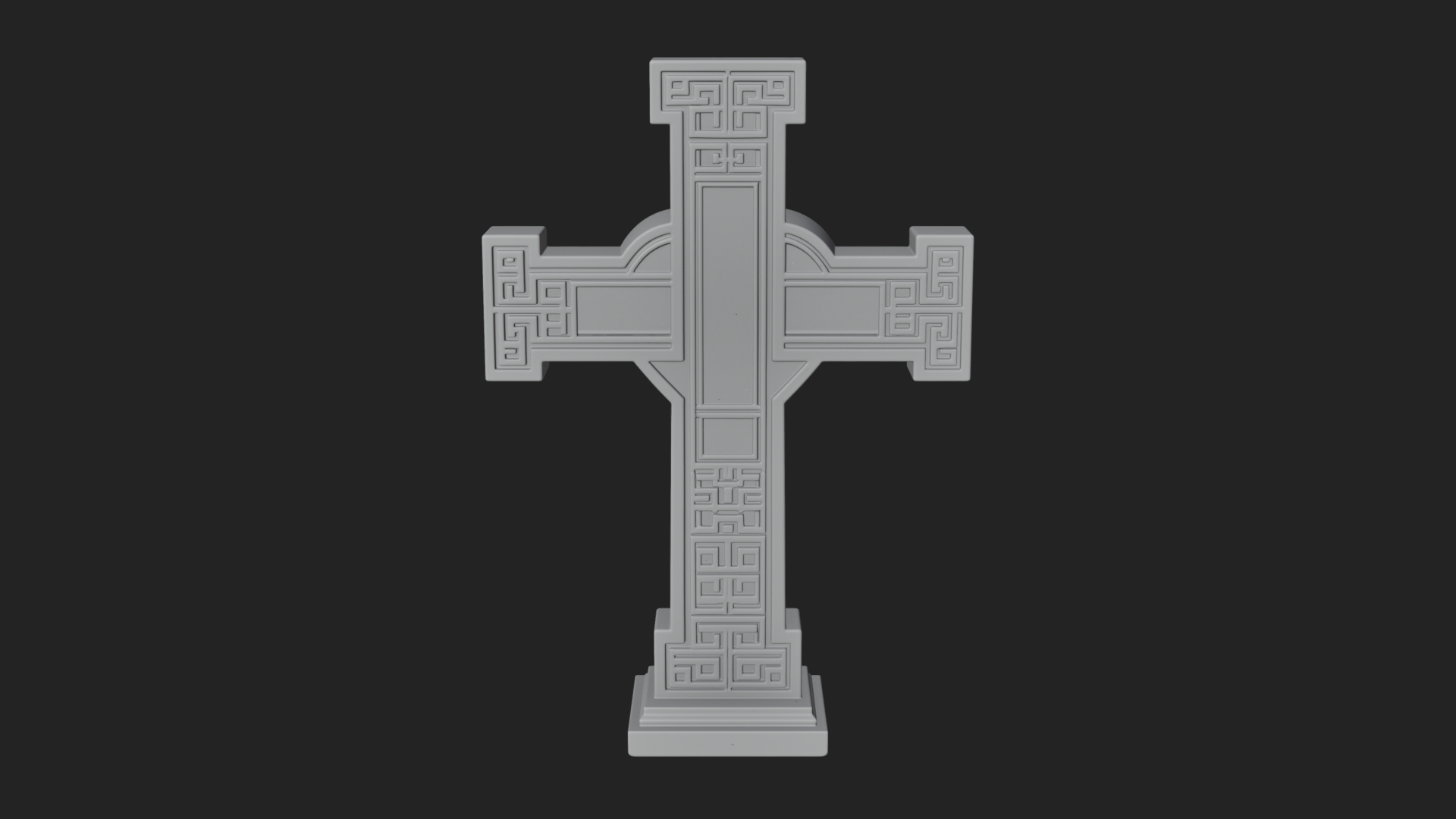 Carved Relief Wall Cross Design 584 3D Print Model 3D Model