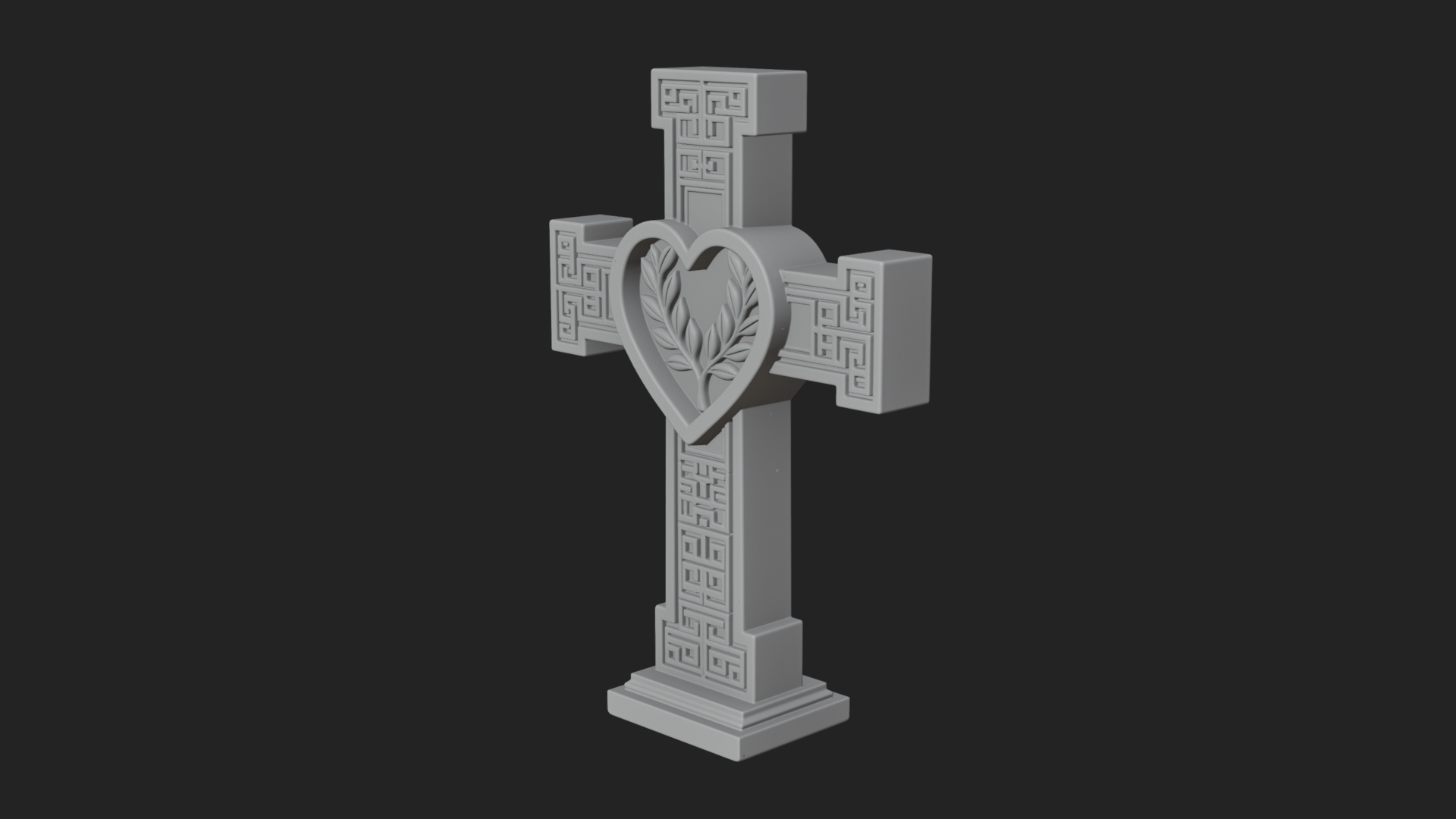 Carved Relief Wall Cross Design 584 3D Print Model 3D Model