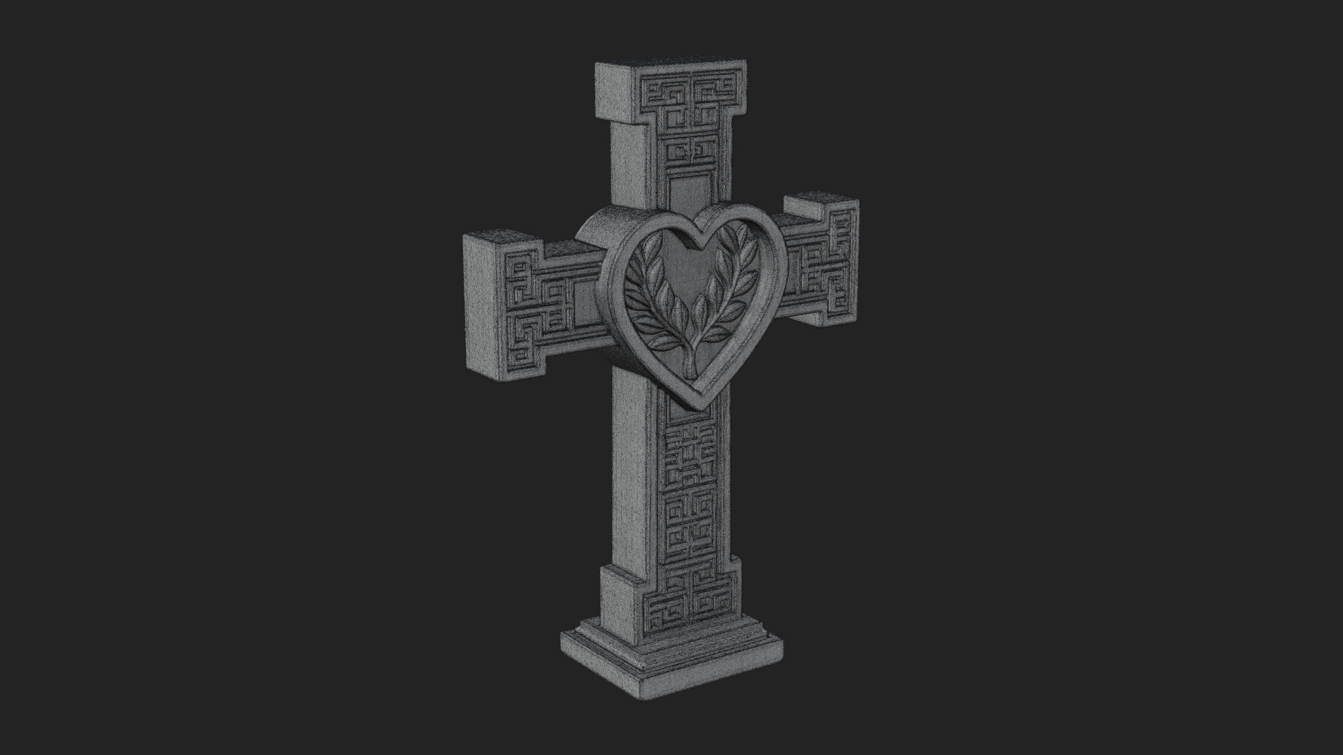 Carved Relief Wall Cross Design 584 3D Print Model 3D Model