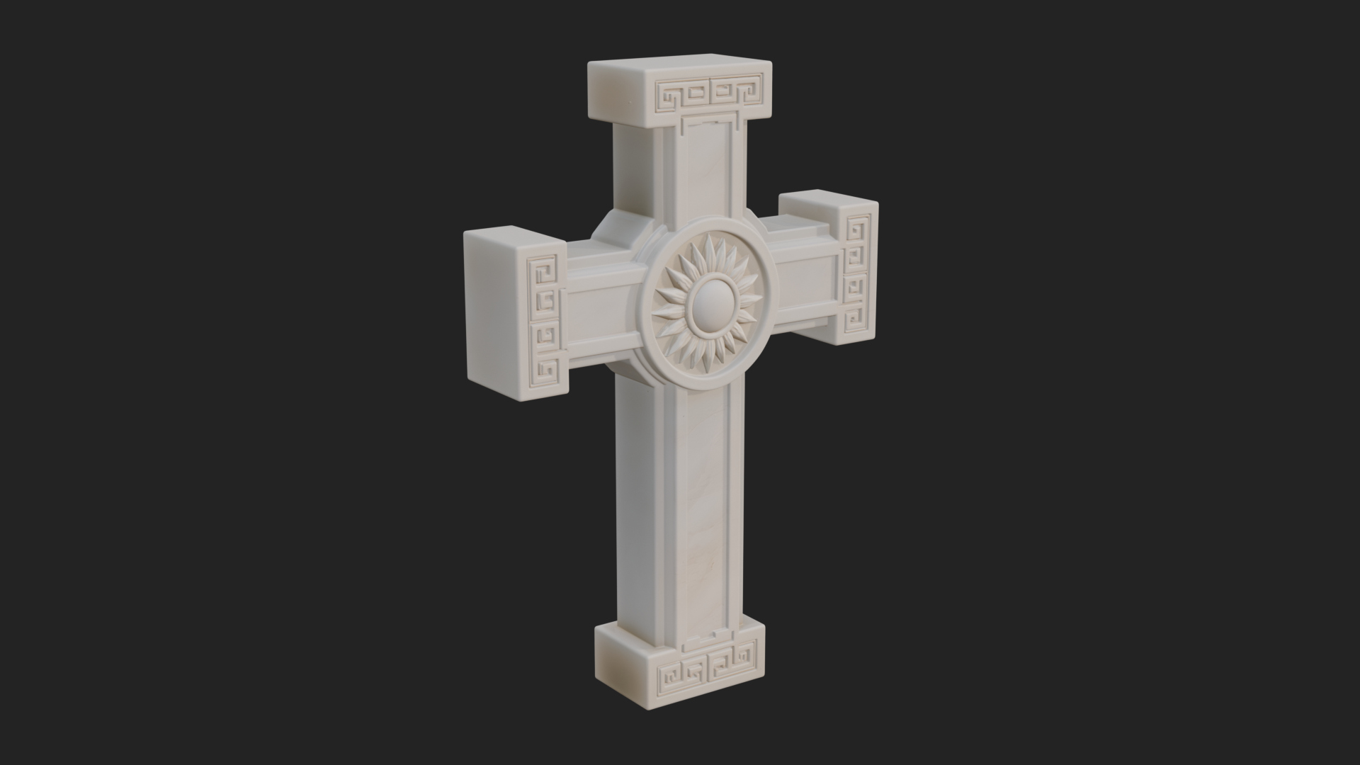 Carved Relief Wall Cross Design 585 3D Print Model 3D Model