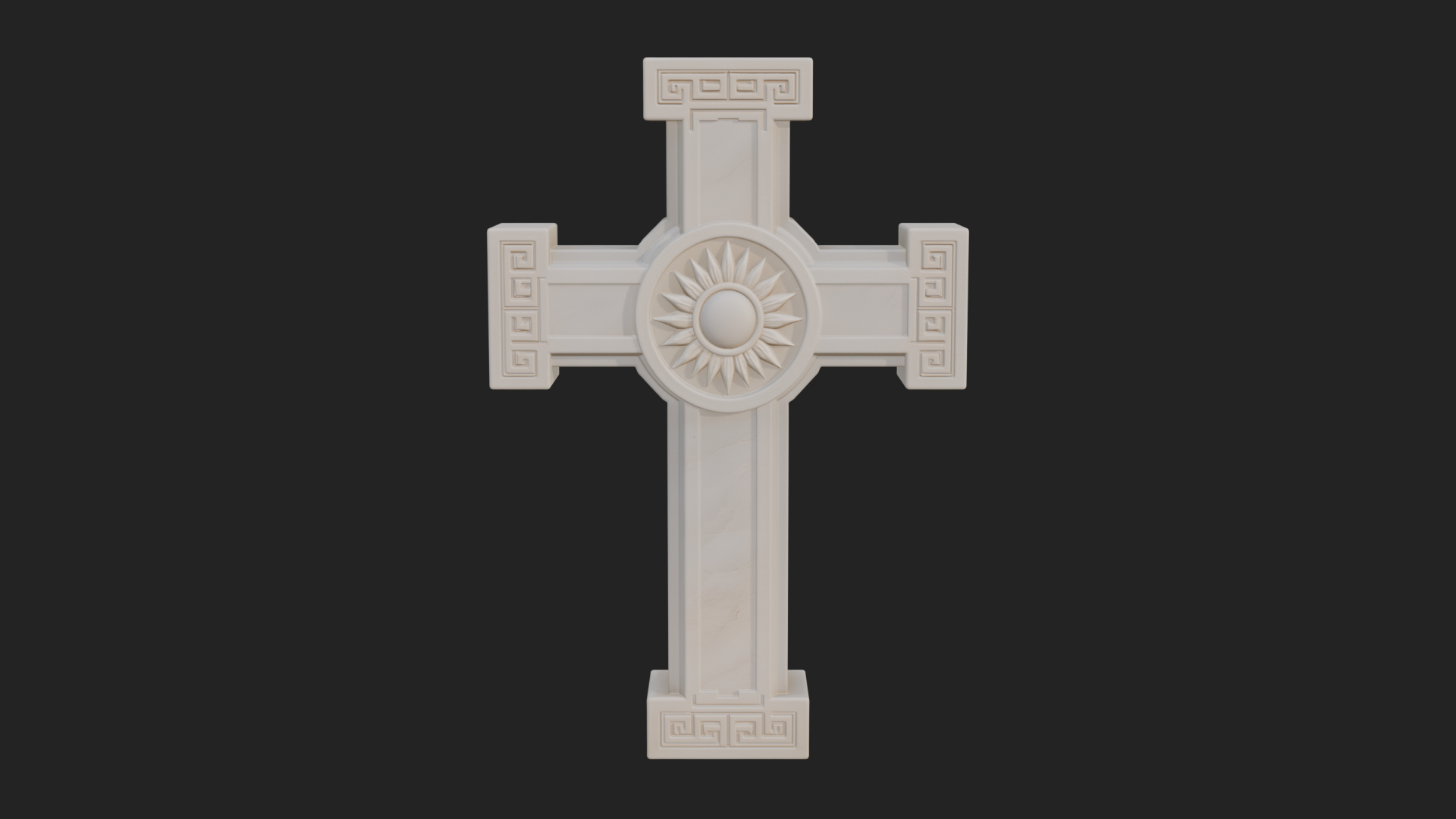 Carved Relief Wall Cross Design 585 3D Print Model 3D Model