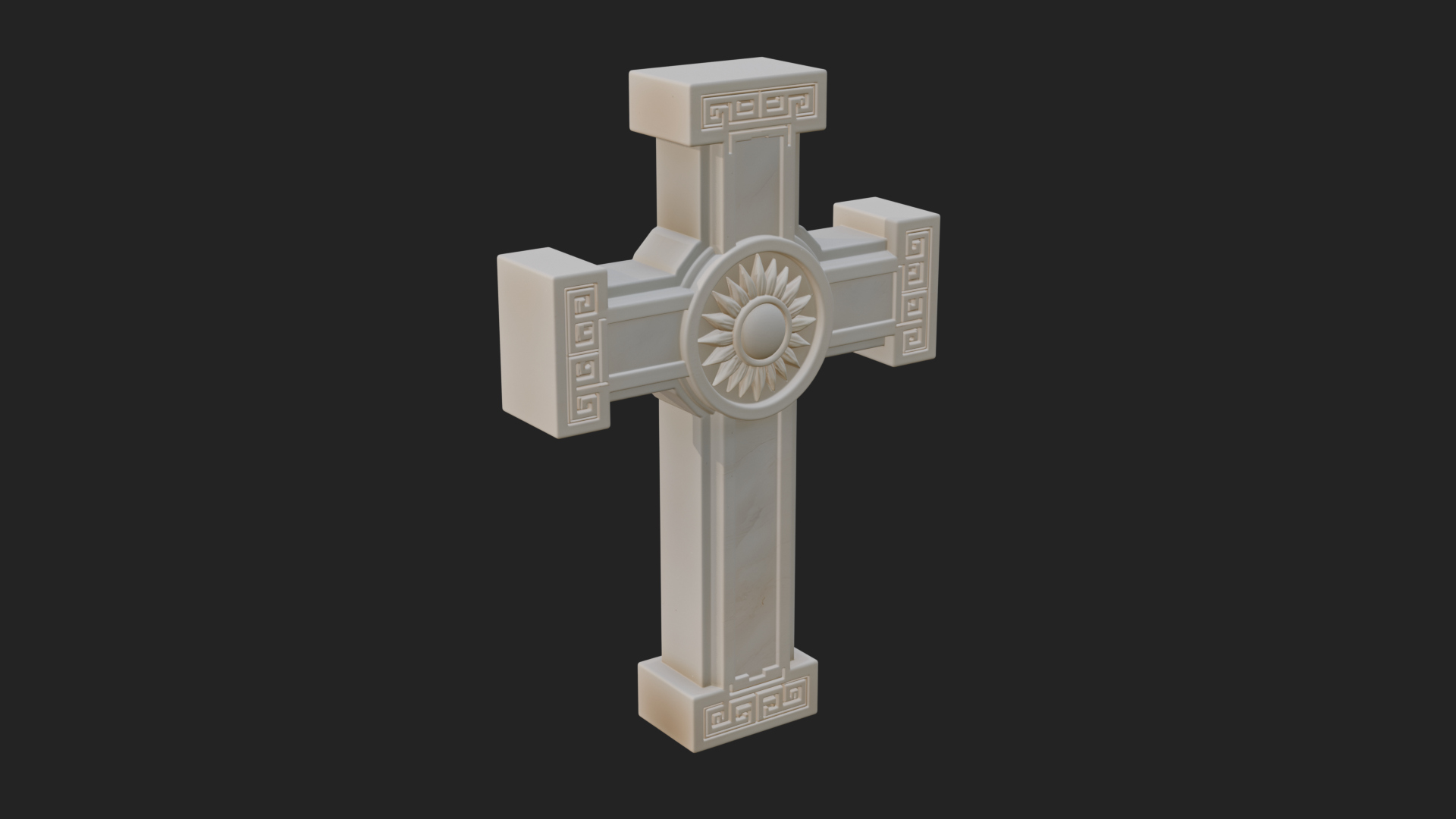 Carved Relief Wall Cross Design 585 3D Print Model 3D Model