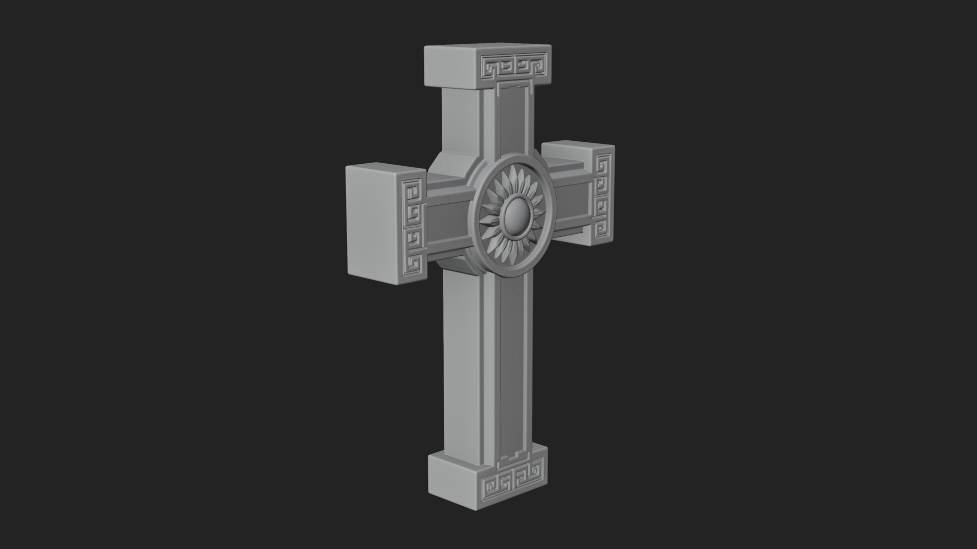 Carved Relief Wall Cross Design 585 3D Print Model 3D Model