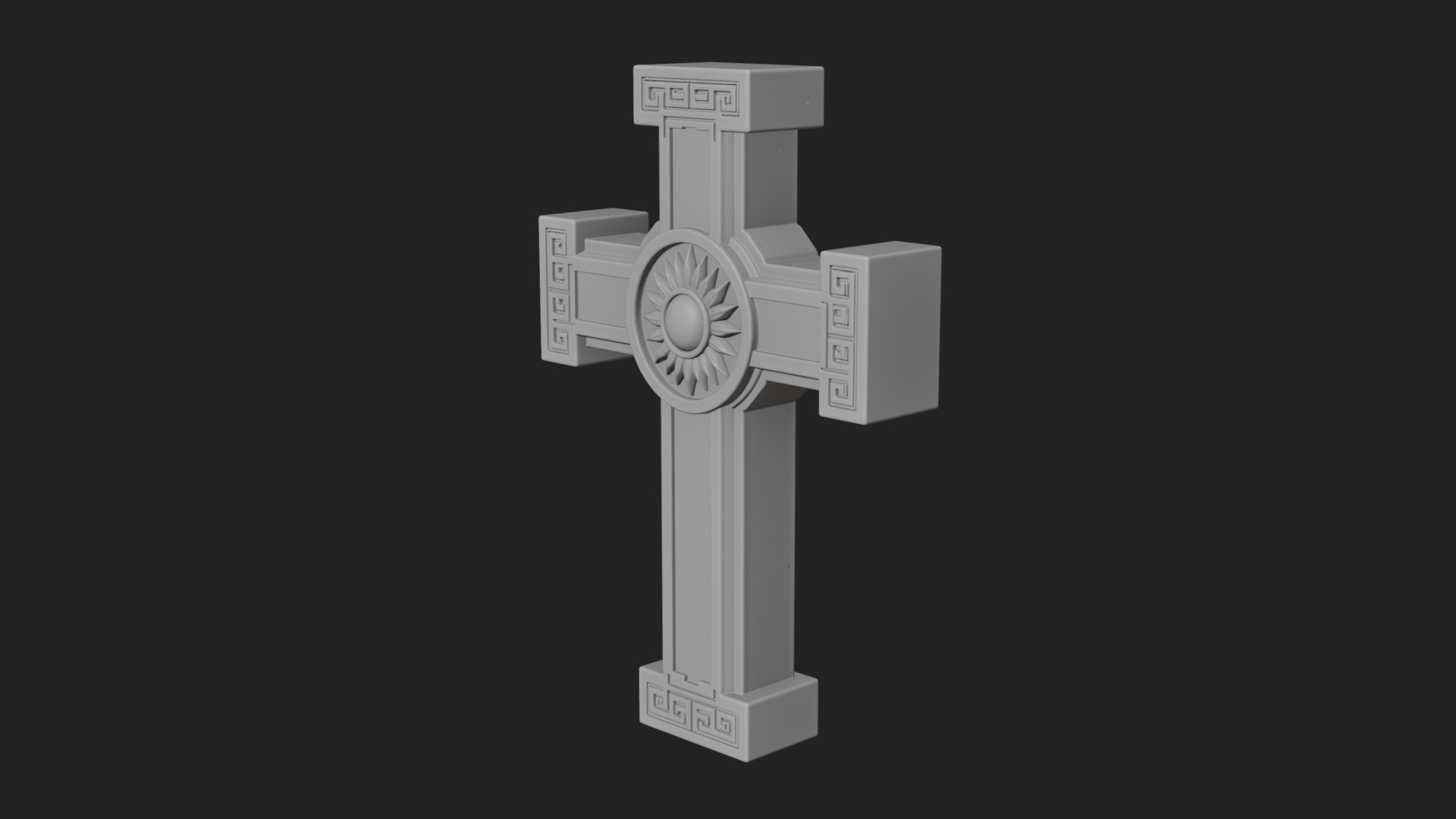 Carved Relief Wall Cross Design 585 3D Print Model 3D Model