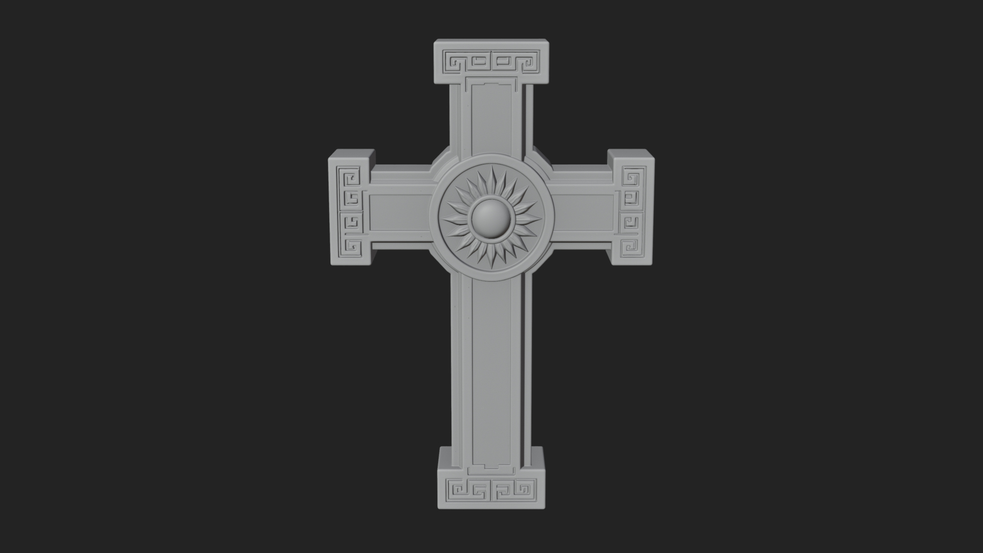 Carved Relief Wall Cross Design 585 3D Print Model 3D Model