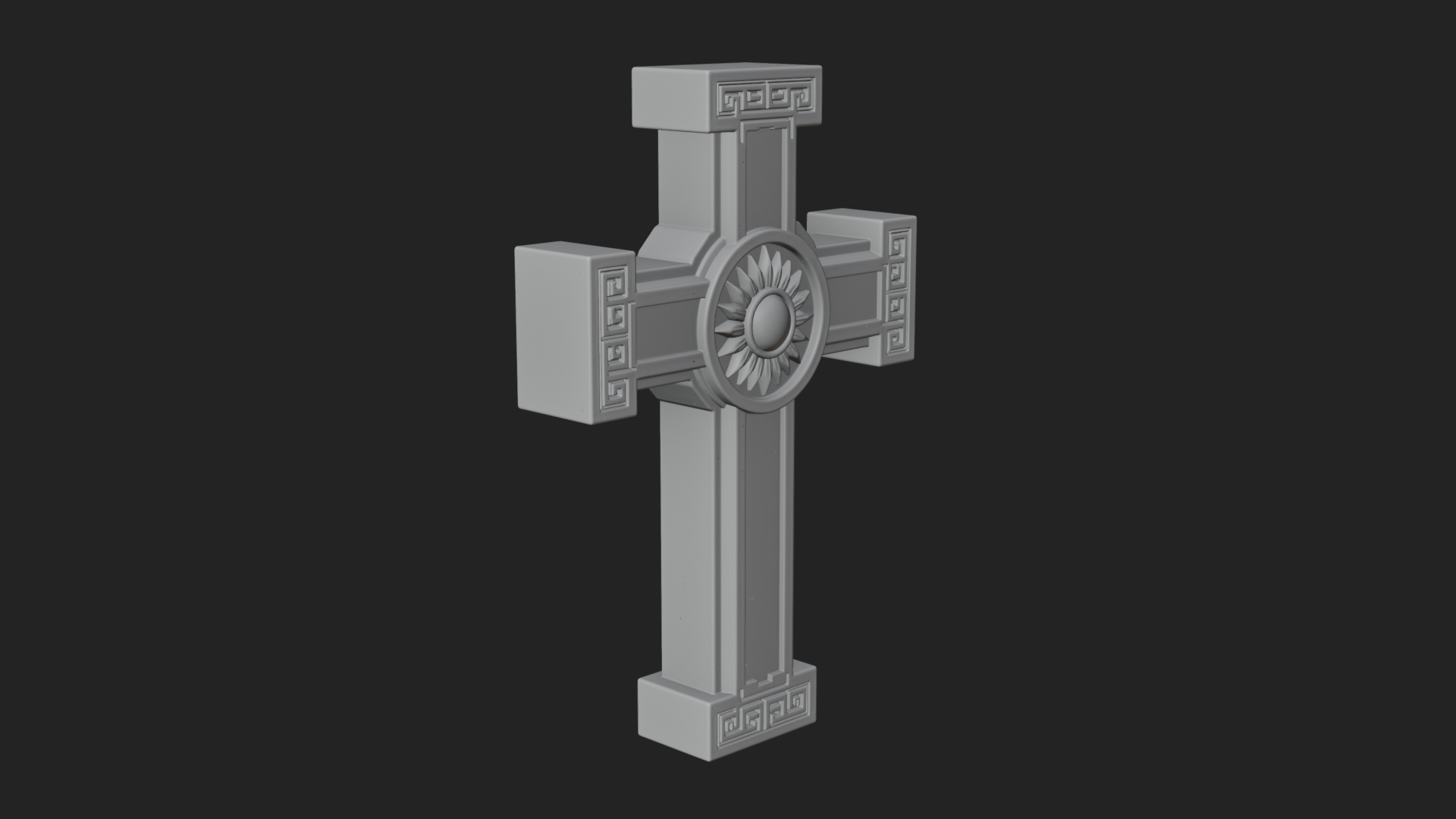 Carved Relief Wall Cross Design 585 3D Print Model 3D Model