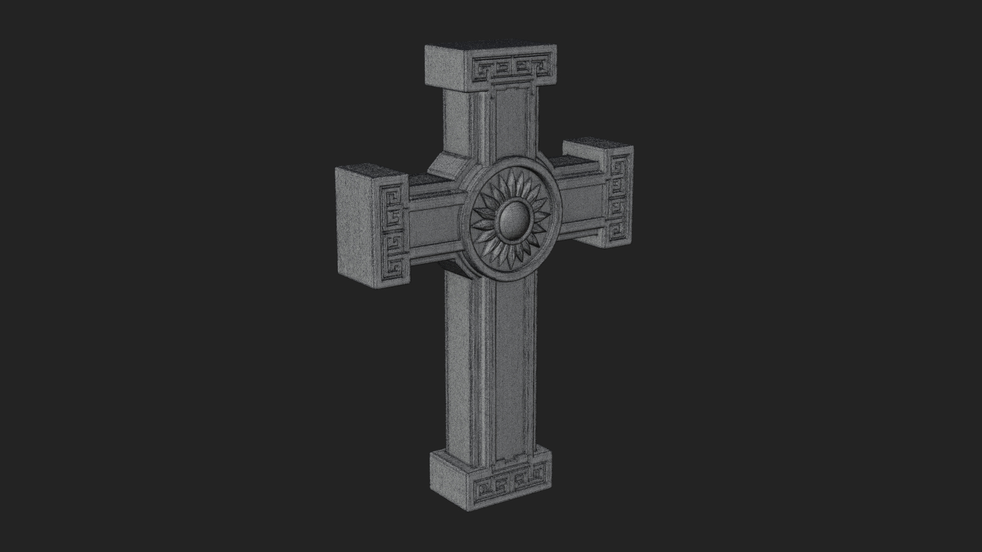 Carved Relief Wall Cross Design 585 3D Print Model 3D Model