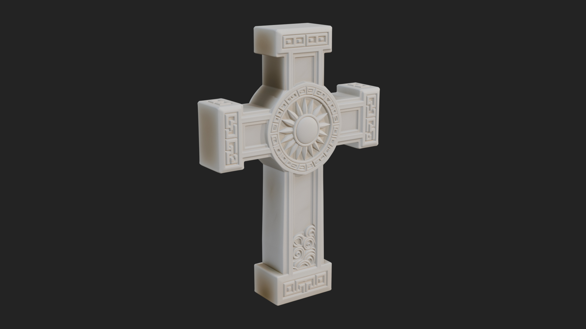Carved Relief Wall Cross Design 586 3D Print Model 3D Model
