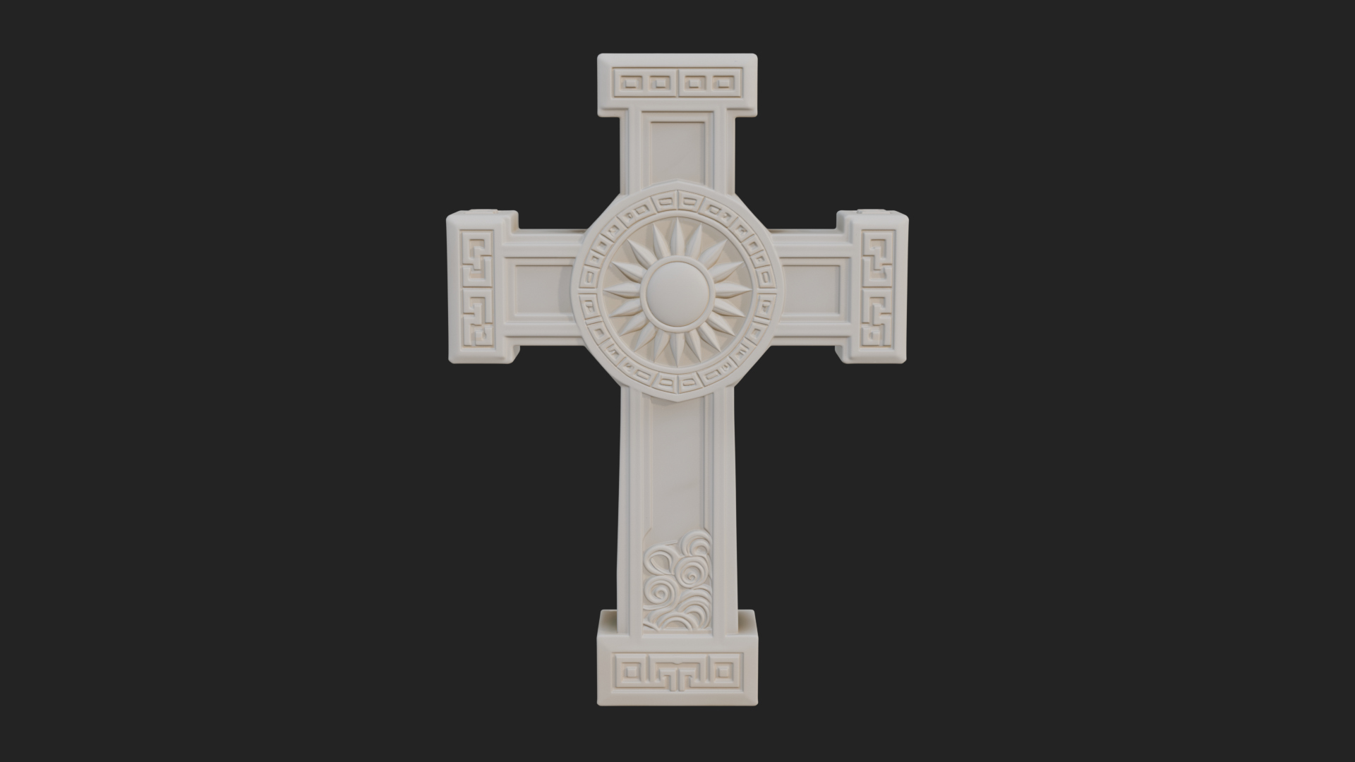 Carved Relief Wall Cross Design 586 3D Print Model 3D Model