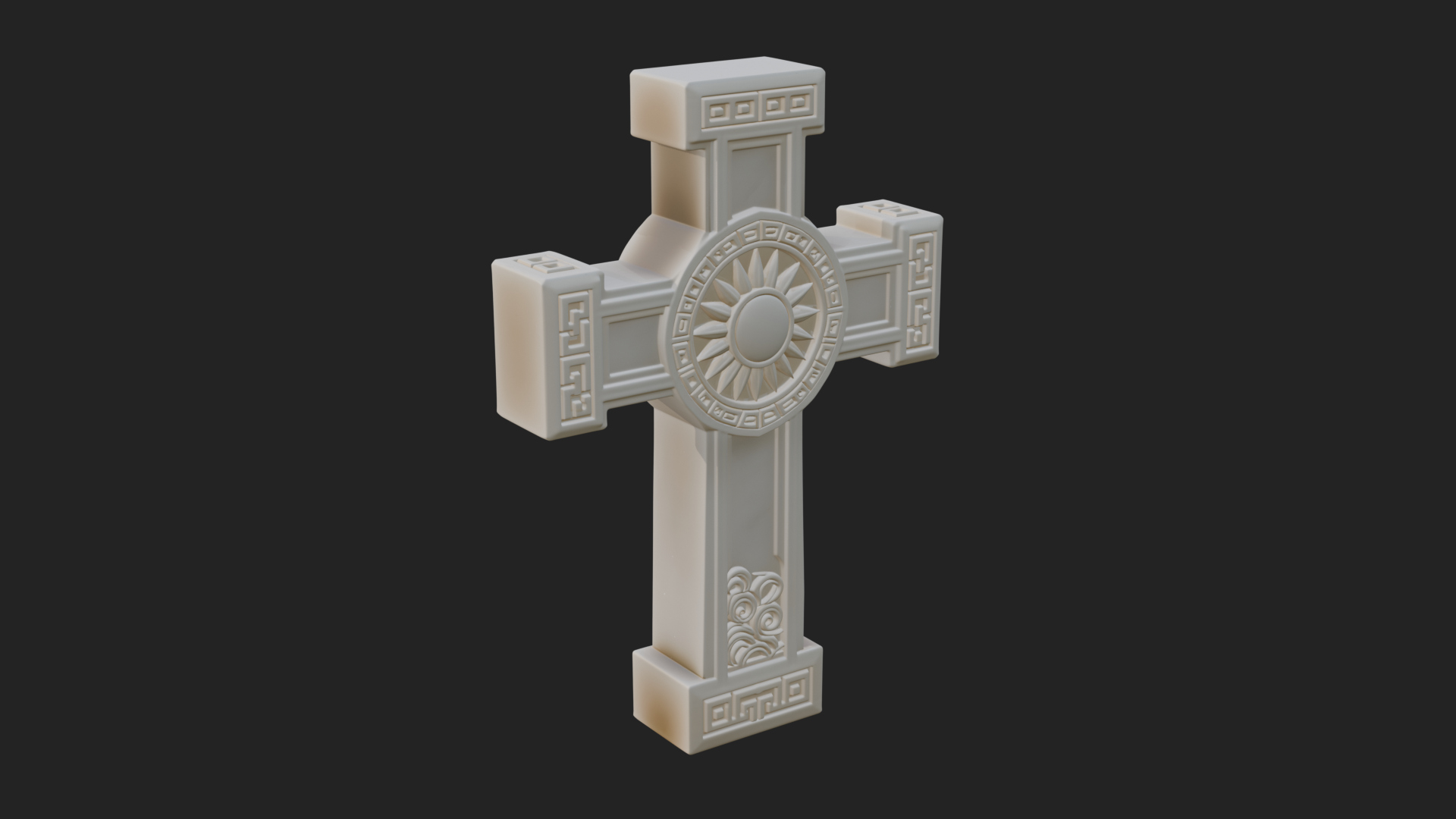Carved Relief Wall Cross Design 586 3D Print Model 3D Model
