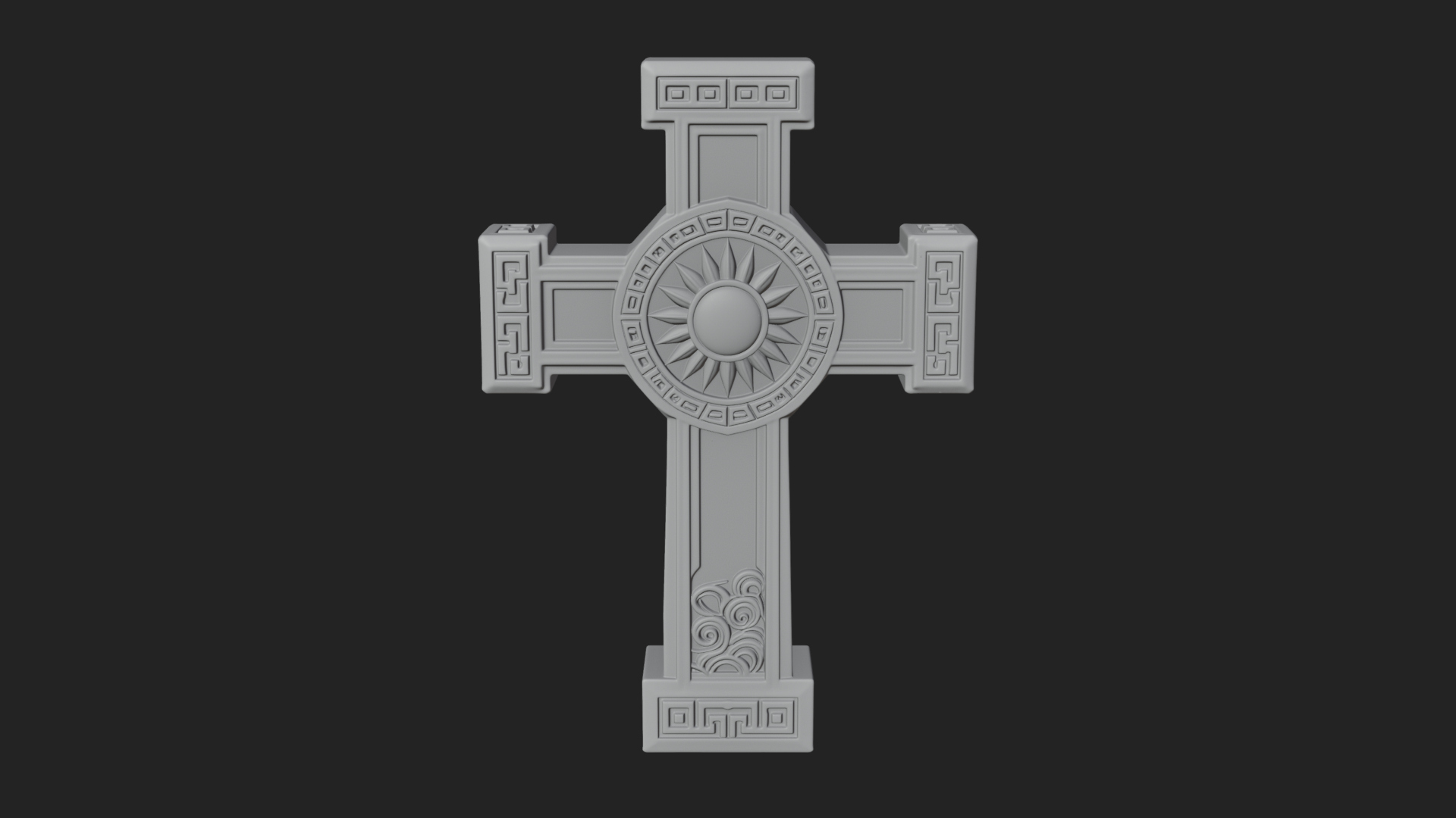 Carved Relief Wall Cross Design 586 3D Print Model 3D Model