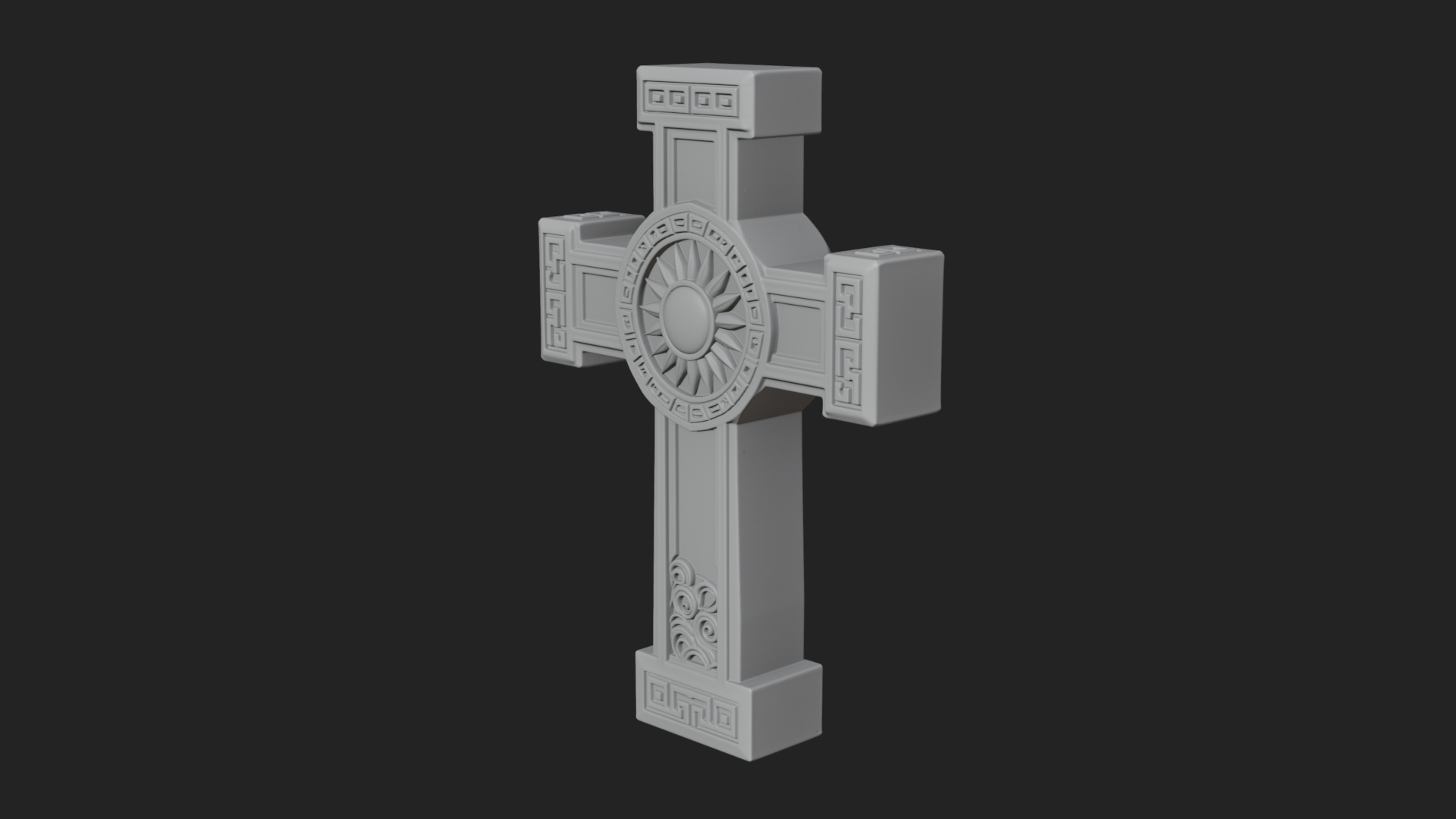 Carved Relief Wall Cross Design 586 3D Print Model 3D Model