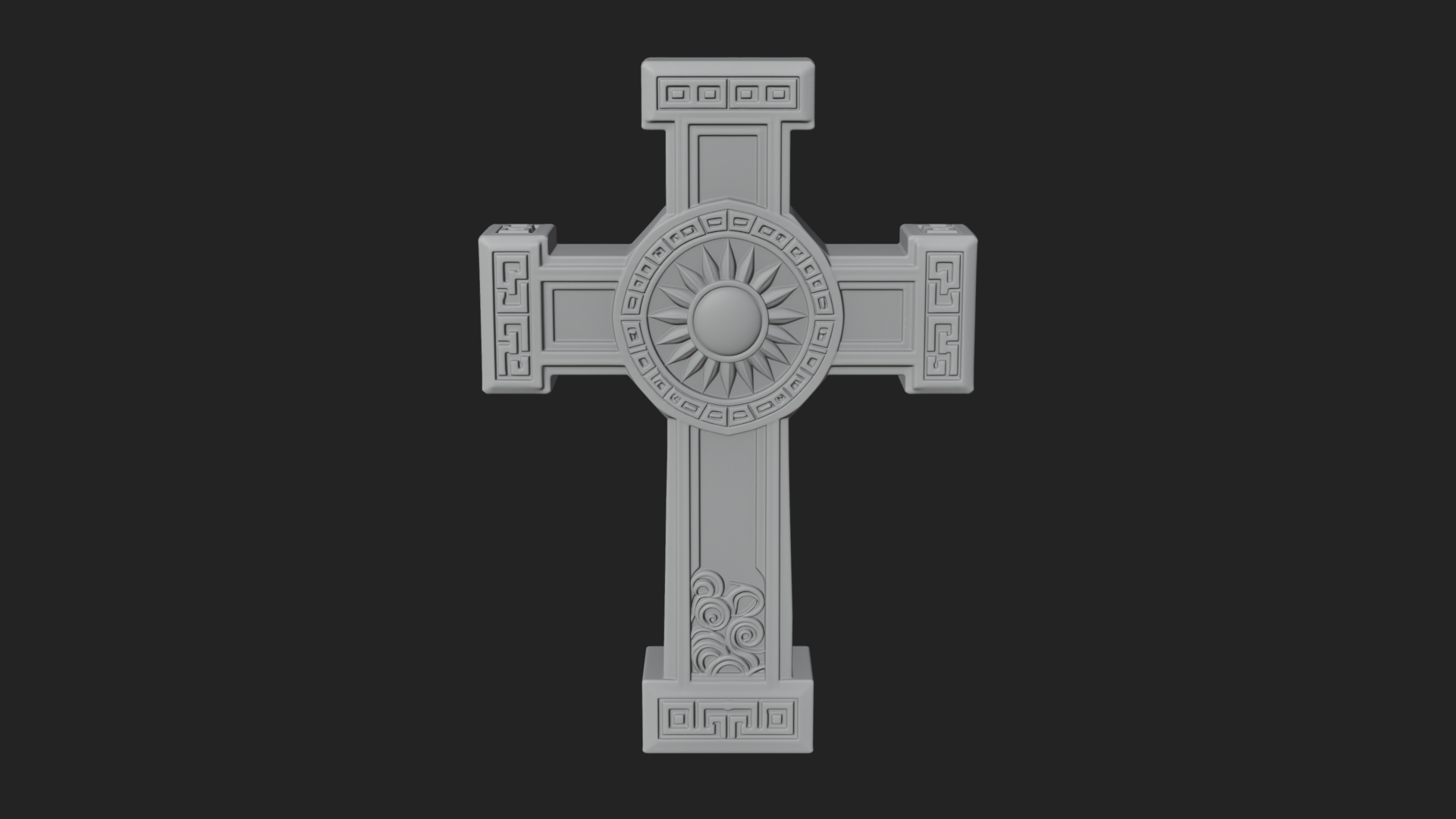 Carved Relief Wall Cross Design 586 3D Print Model 3D Model