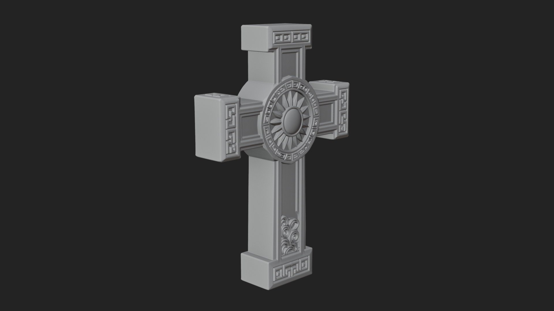 Carved Relief Wall Cross Design 586 3D Print Model 3D Model