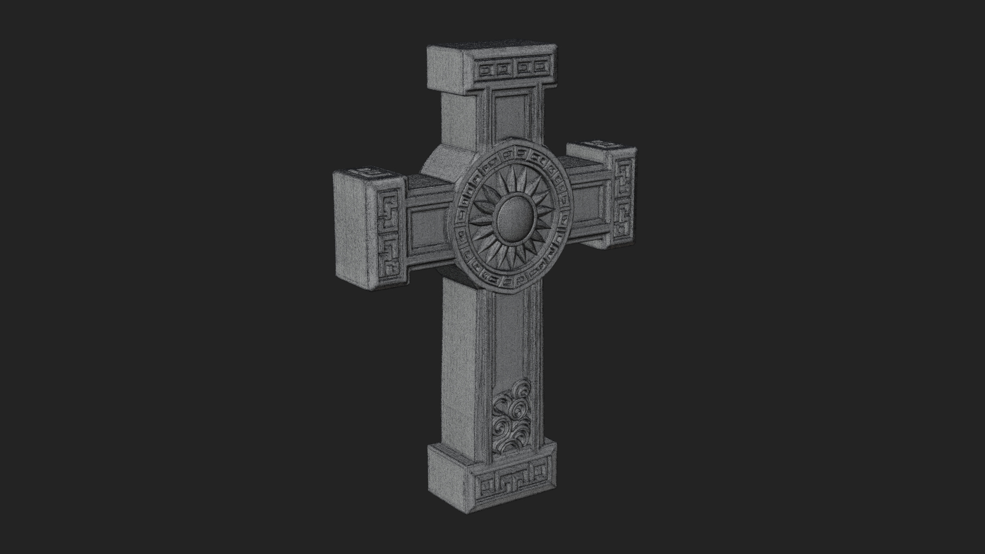 Carved Relief Wall Cross Design 586 3D Print Model 3D Model