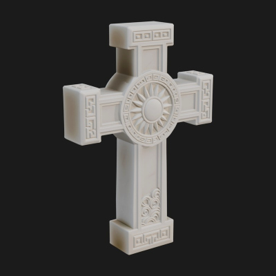 Carved Relief Wall Cross Design 586 3D Print Model