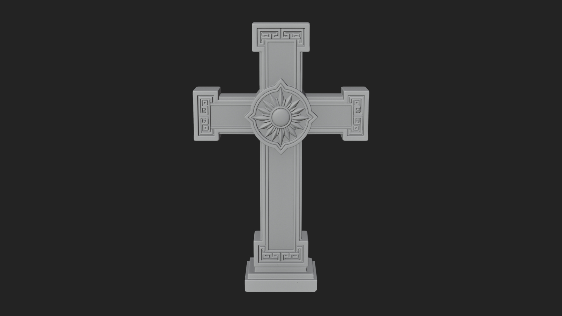 Carved Relief Wall Cross Design 587 3D Print Model 3D Model