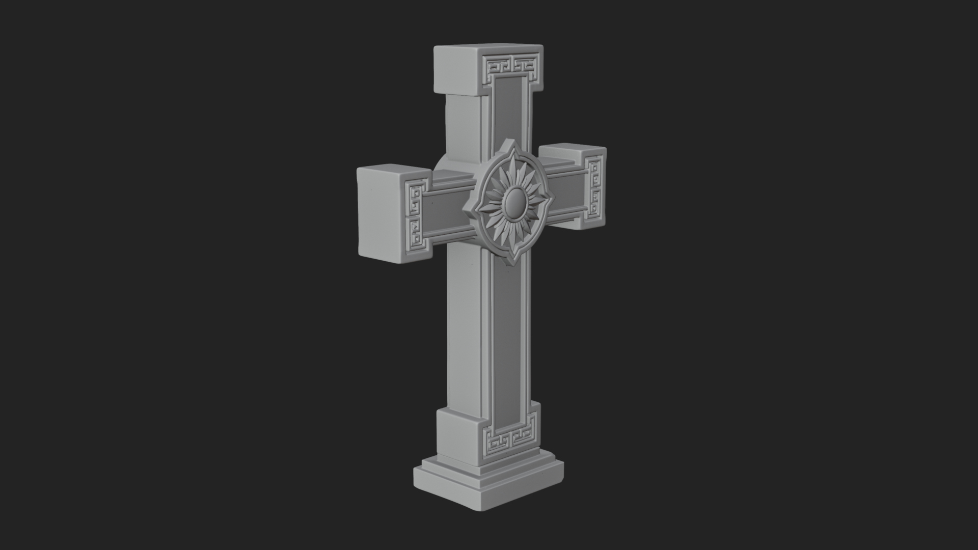 Carved Relief Wall Cross Design 587 3D Print Model 3D Model