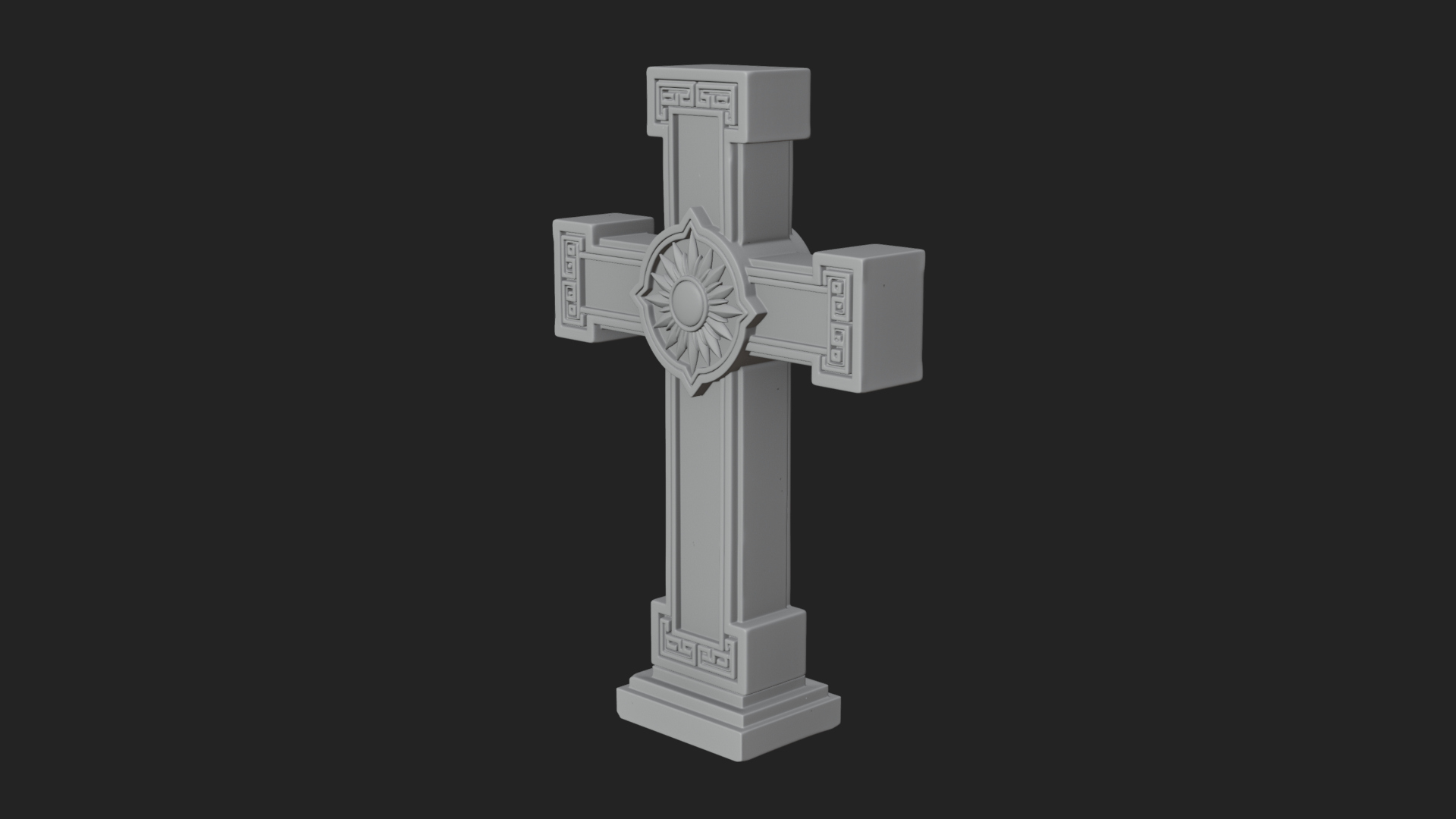 Carved Relief Wall Cross Design 587 3D Print Model 3D Model