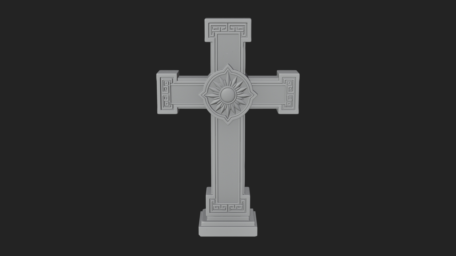 Carved Relief Wall Cross Design 587 3D Print Model 3D Model